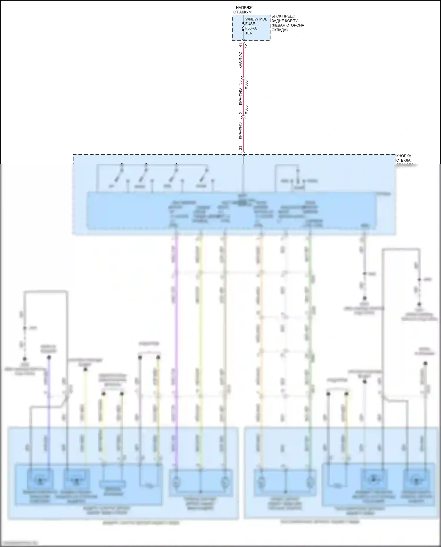 Acadia GMC II рестайлинг (2019-2024): Электросхема управления зеркалами заднего вида 