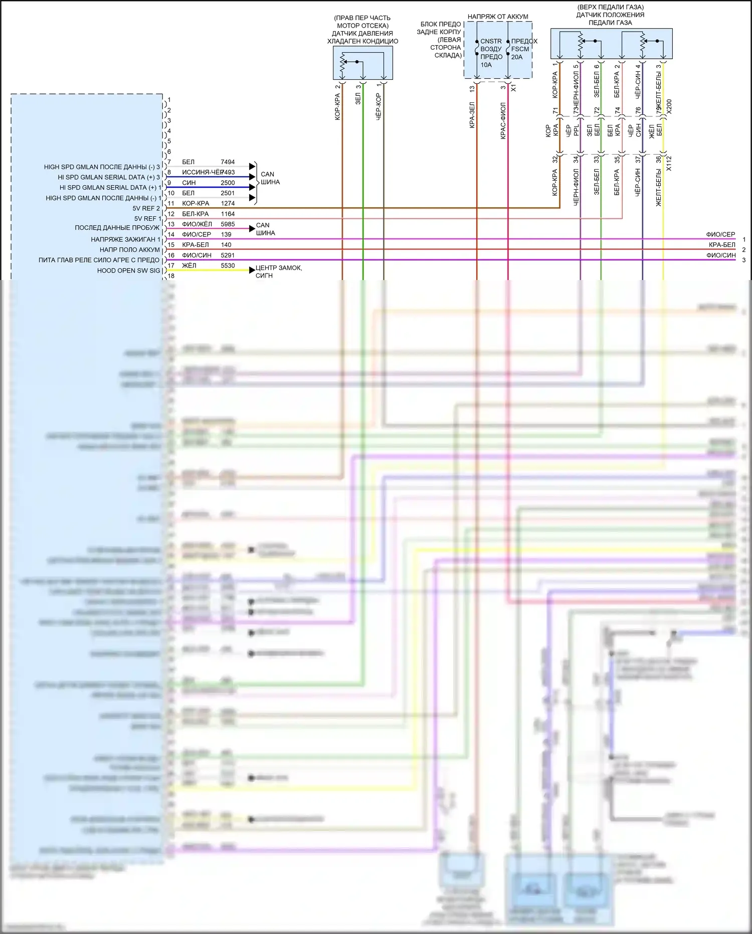 Acadia GMC II (2016-2019): Электросхема двигателя 2.5l vin a (1 из 8) 