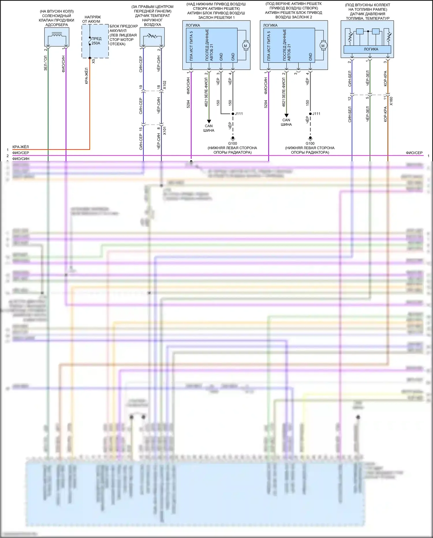 Acadia GMC II (2016-2019): Электросхема двигателя 2.5l vin a (3 из 8) 