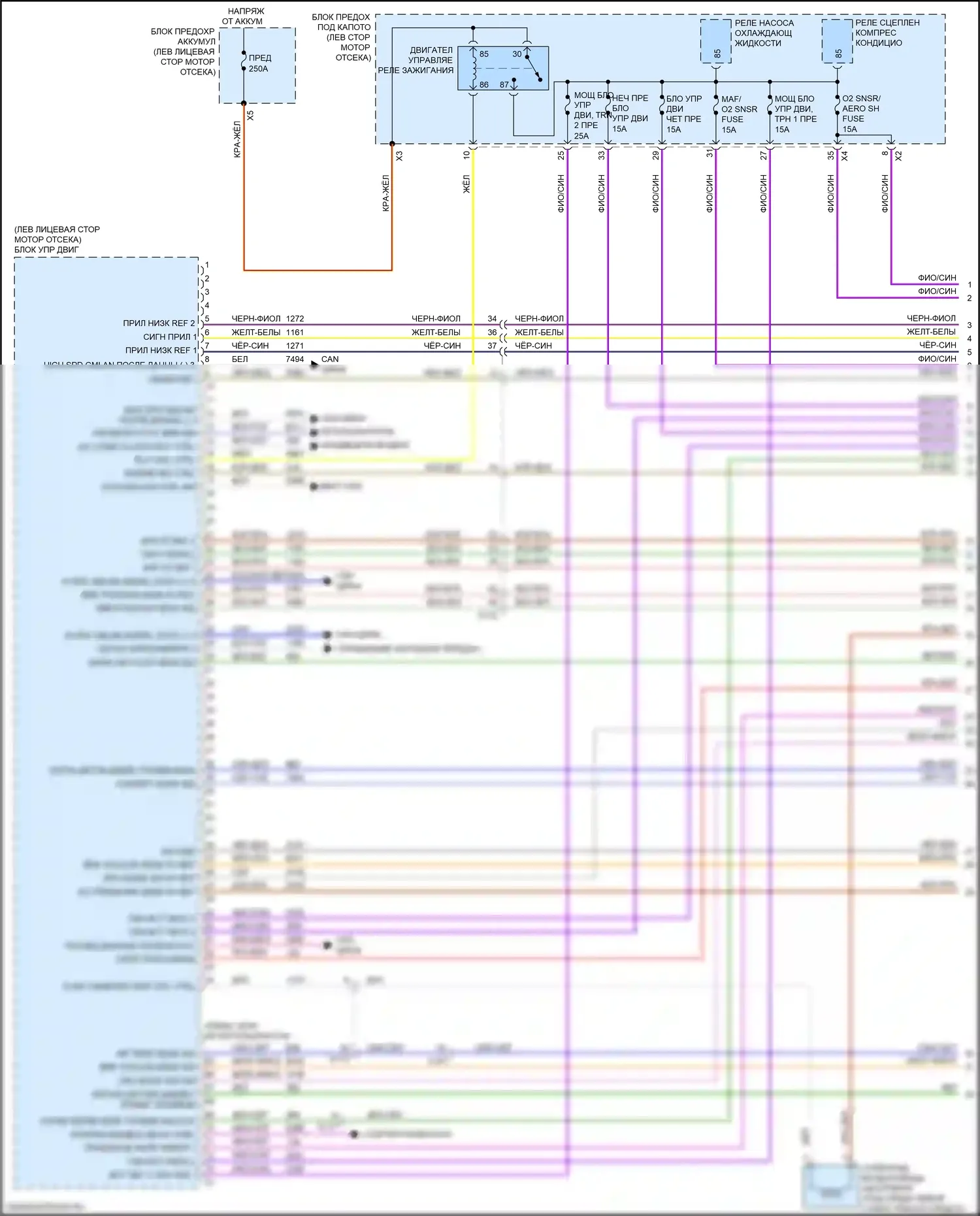 Acadia GMC II (2016-2019): Электросхема двигателя 3.6l vin s (1 из 9) 