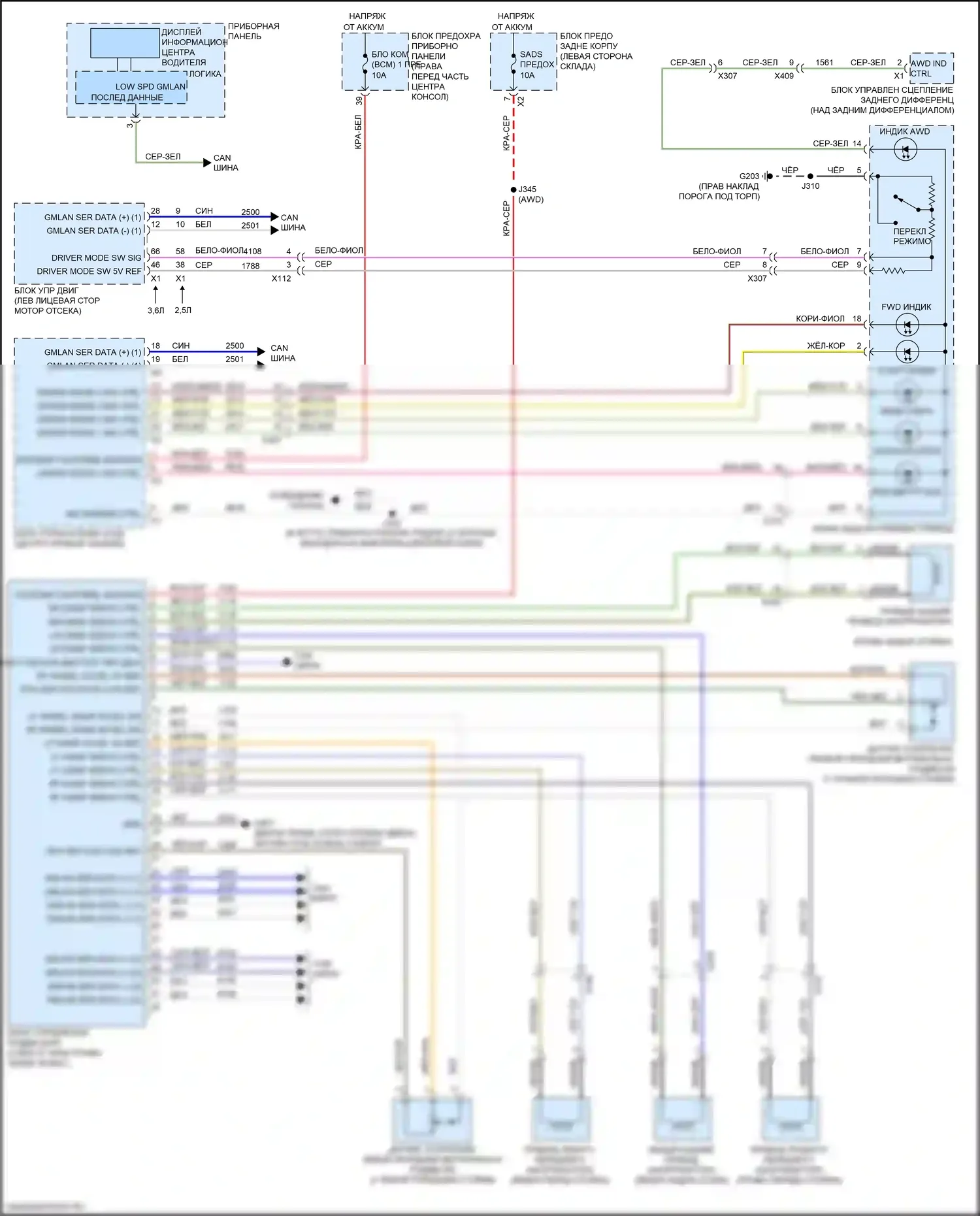 Acadia GMC II (2016-2019): Электросхема электронной подвески 