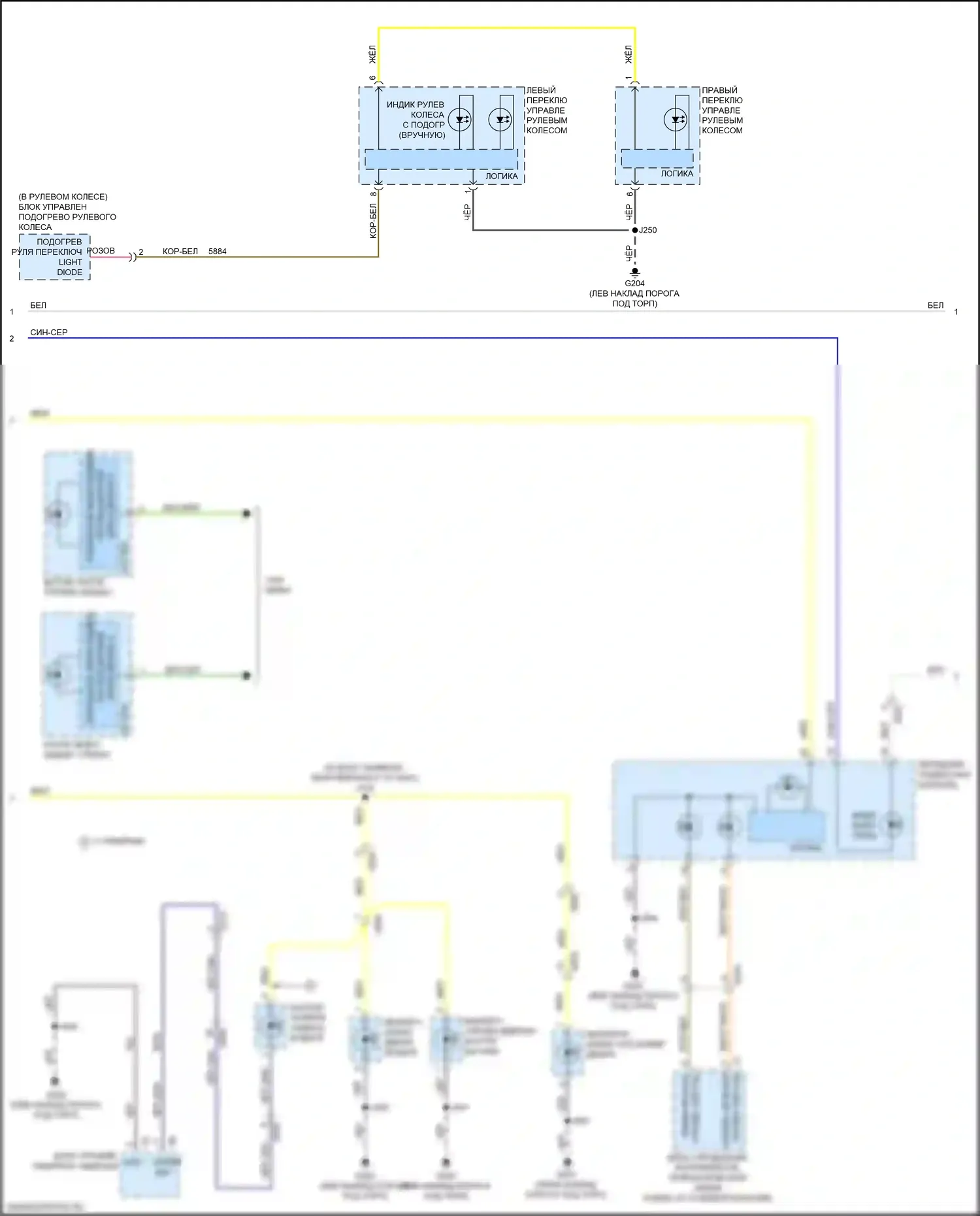 Acadia GMC II (2016-2019): Электросхема подсветки приборной панели (2 из 3) 