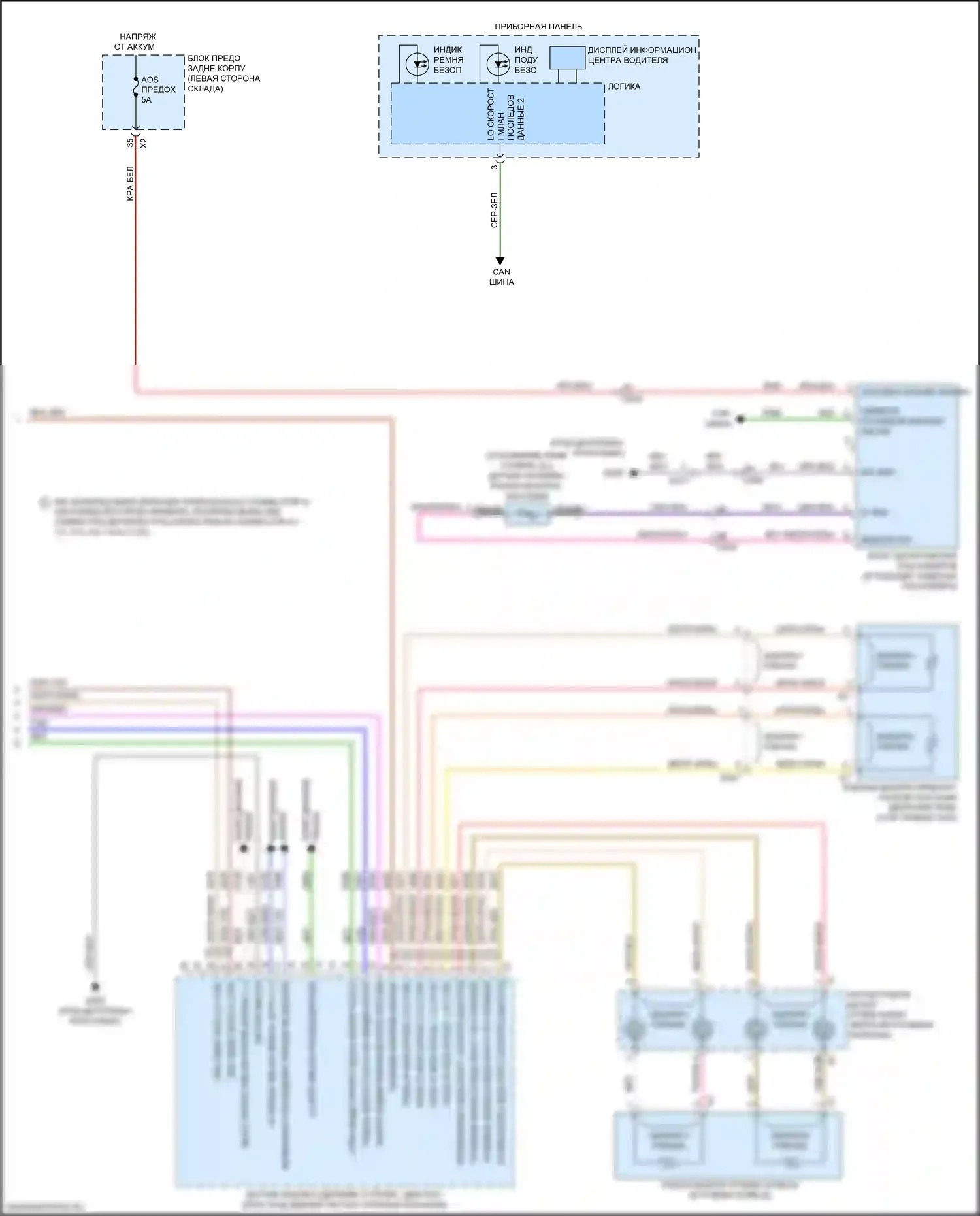 Acadia GMC II (2016-2019): Электросхема подушек безопасности (3 из 3) 