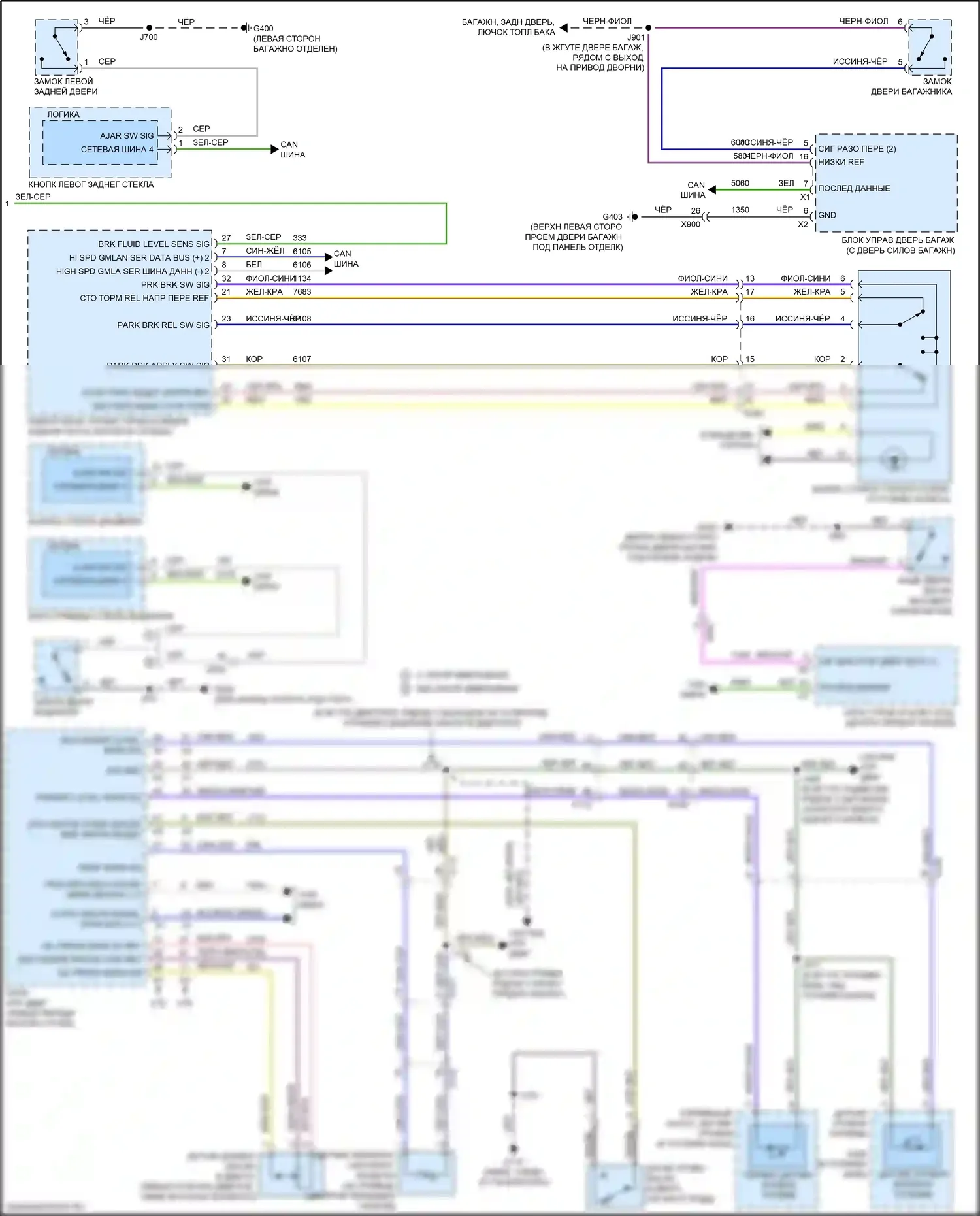 Acadia GMC II (2016-2019): Электросхема приборной панели (2 из 2) 
