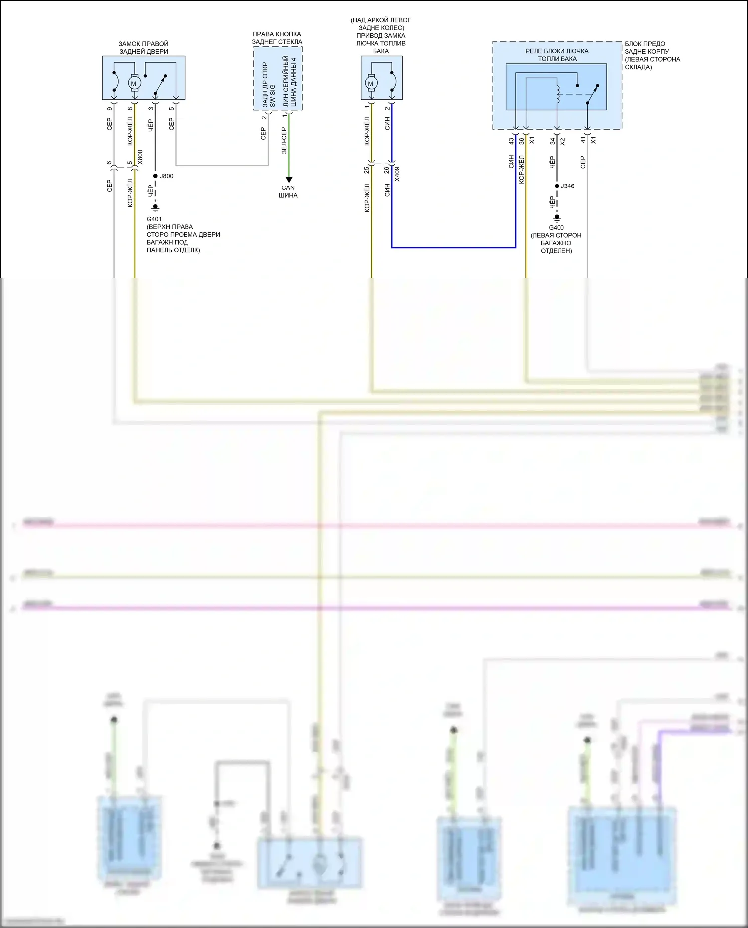 Acadia GMC II (2016-2019): Электросхема защиты от взлома (3 из 5) 