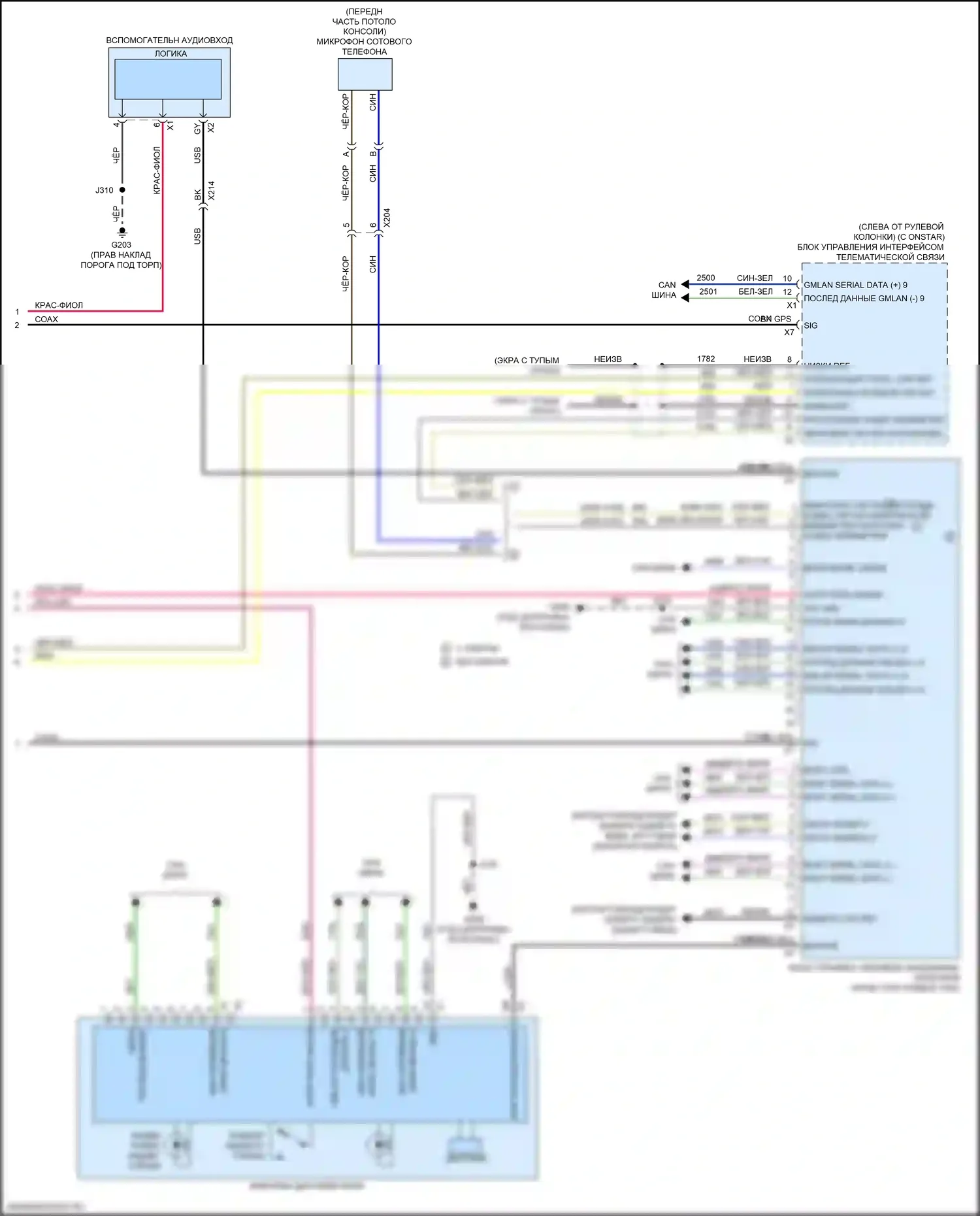 Acadia GMC II (2016-2019): Электросхема навигации (4 из 4) 