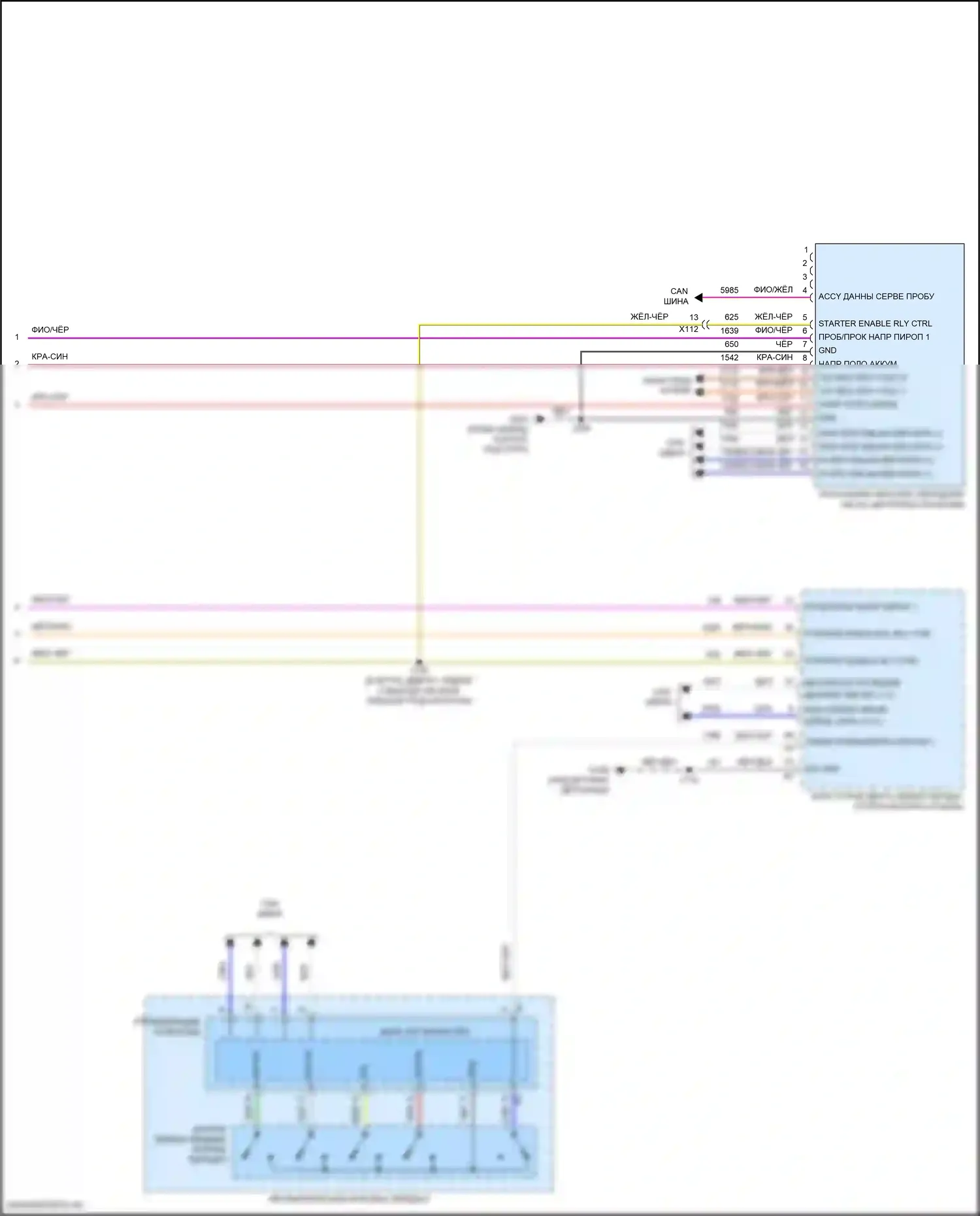 Acadia GMC II (2016-2019): 2,5л vin a, электросхема стартера (2 из 2) 