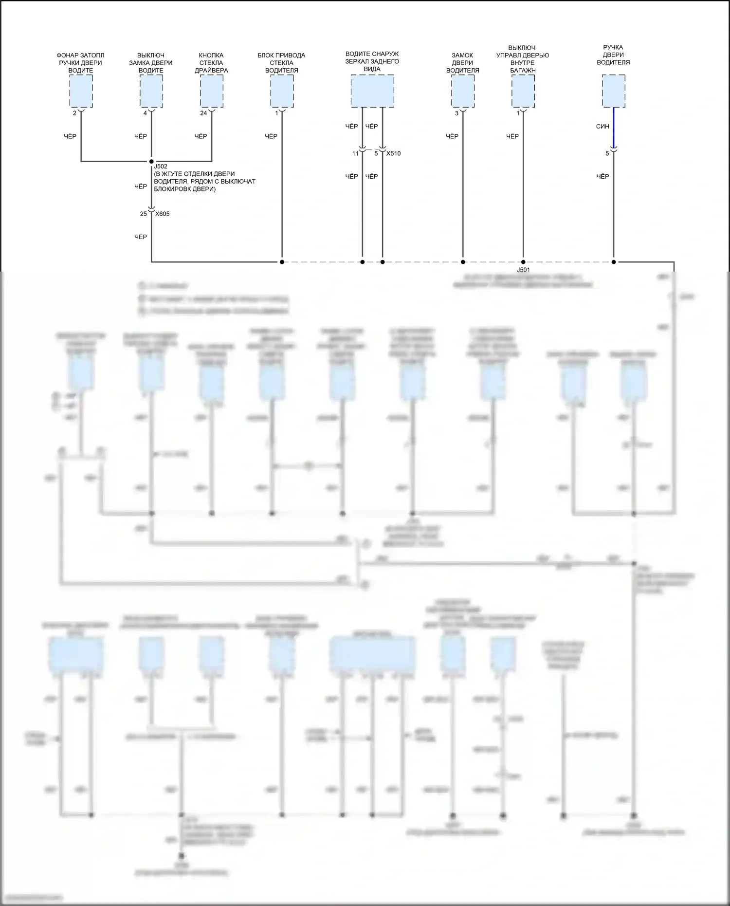 Acadia GMC II (2016-2019): Электросхема разводки массы (4 из 8) 