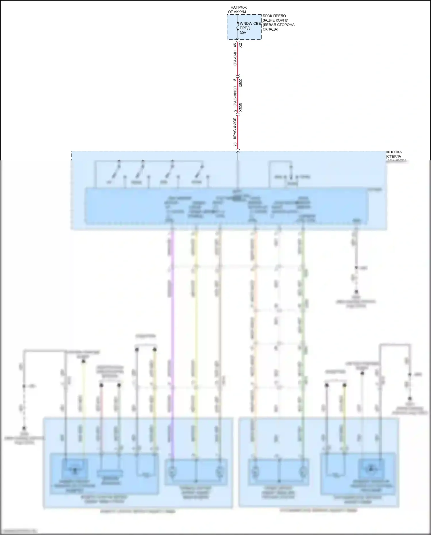 Acadia GMC II (2016-2019): Электросхема управления зеркалами заднего вида 