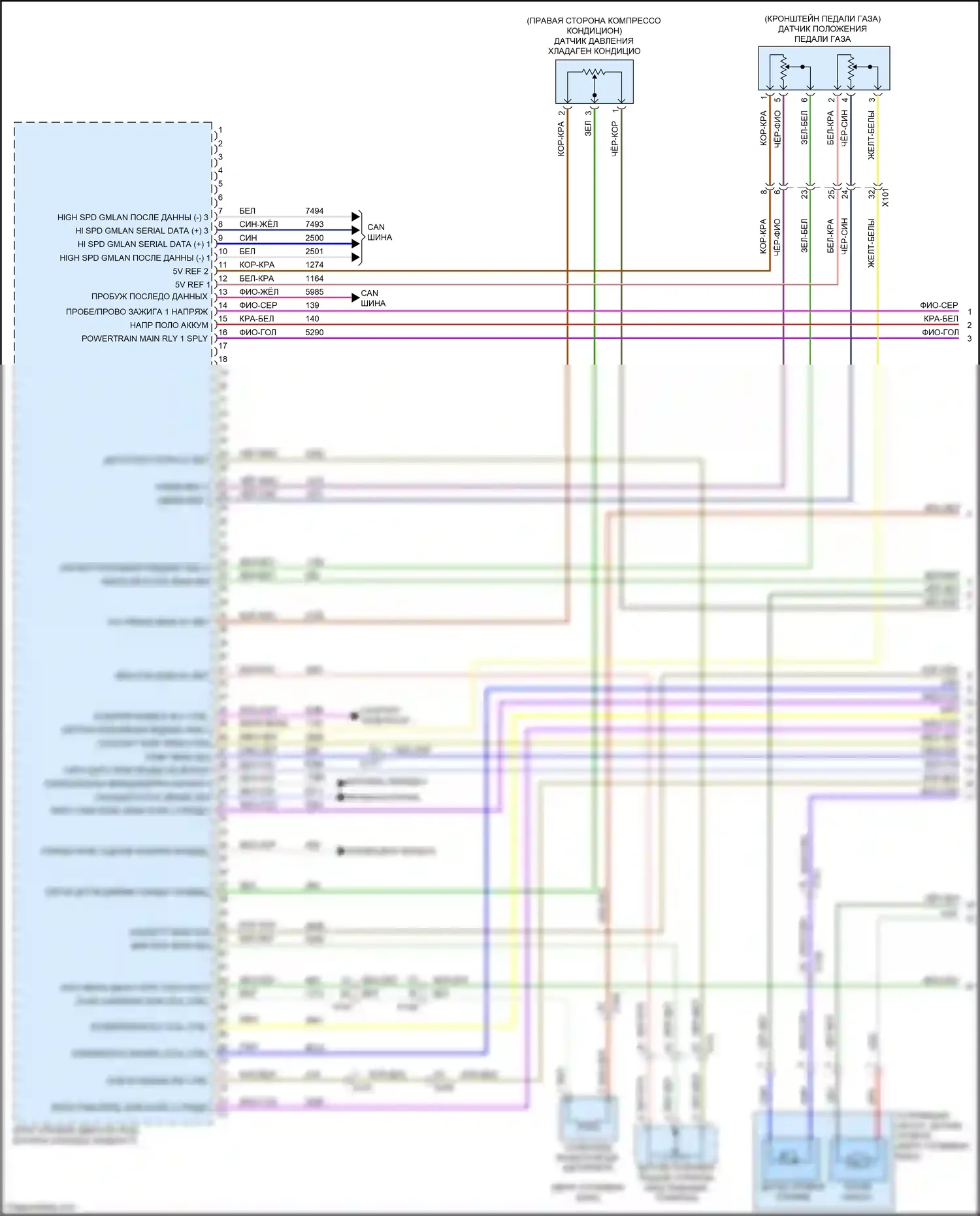 Canyon GMC II рестайлинг (2020-2022): Электросхема двигателя 2.5l vin a (1 из 7) 