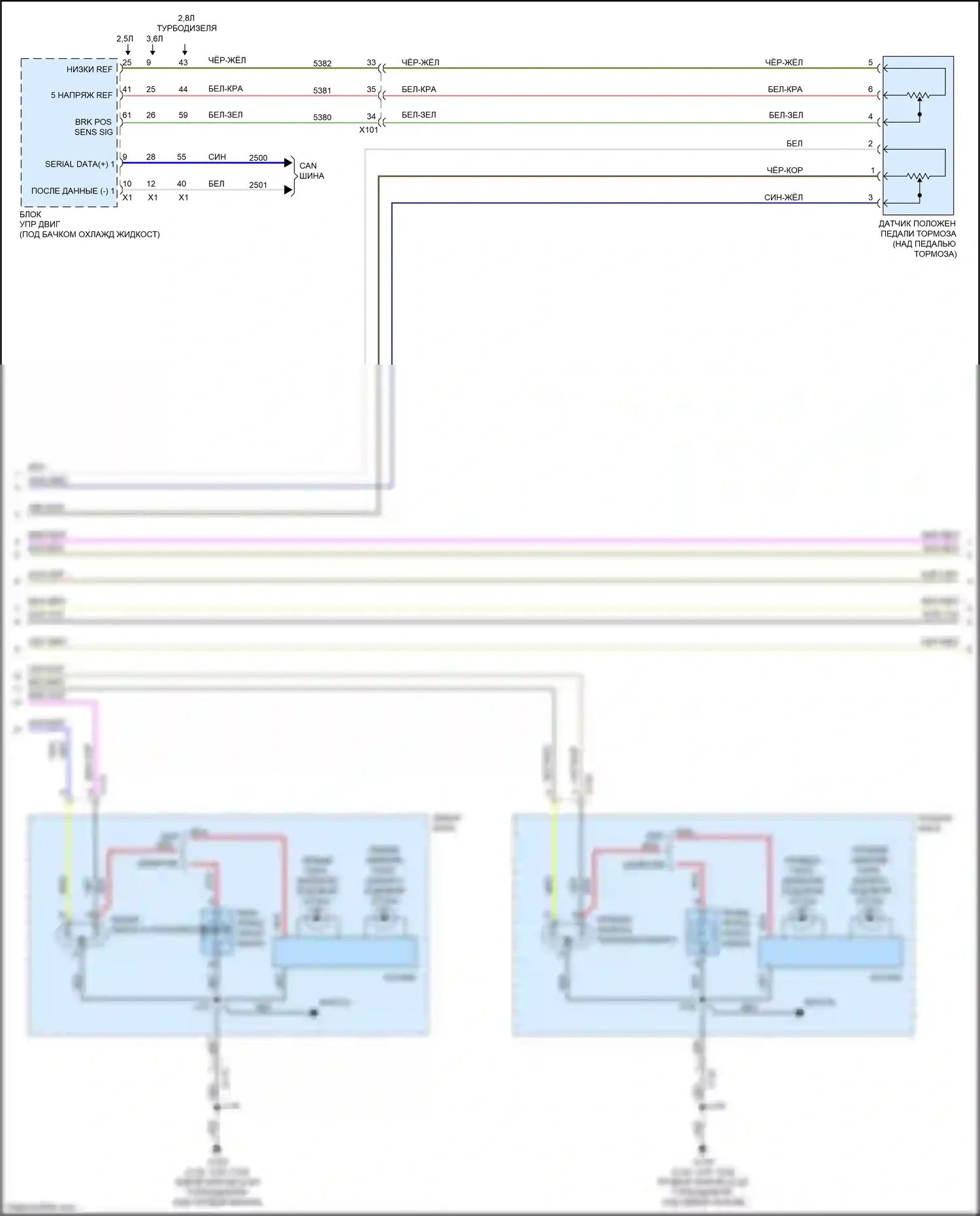 Canyon GMC II рестайлинг (2020-2022): Электросхема фар и фонарей (2 из 3) 