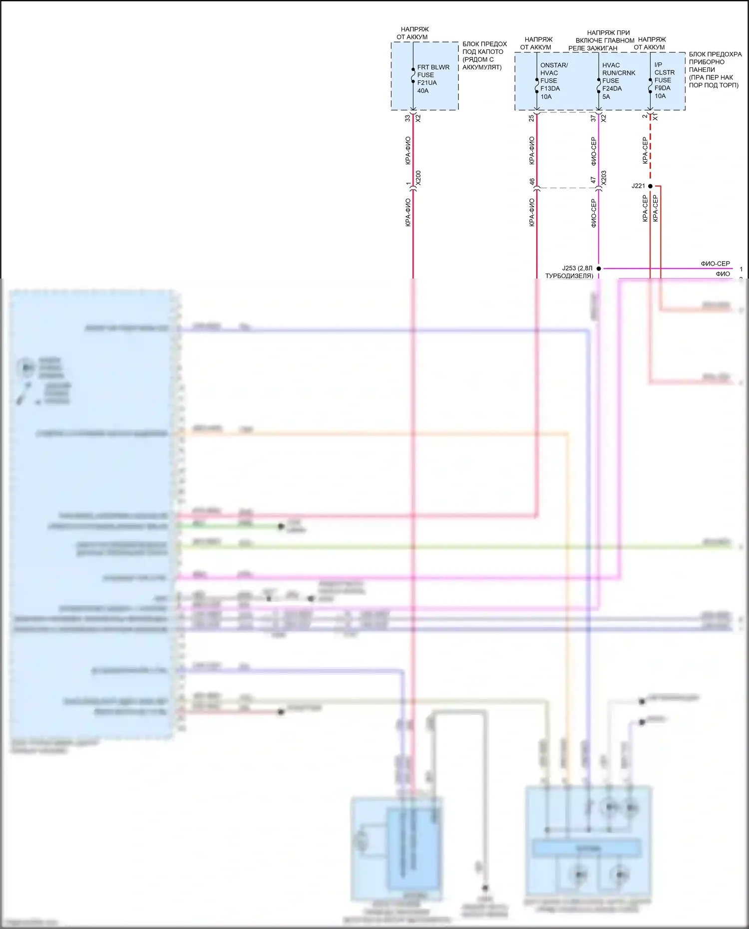 Canyon GMC II рестайлинг (2020-2022): Электросхема ручного кондиционера (1 из 4) 