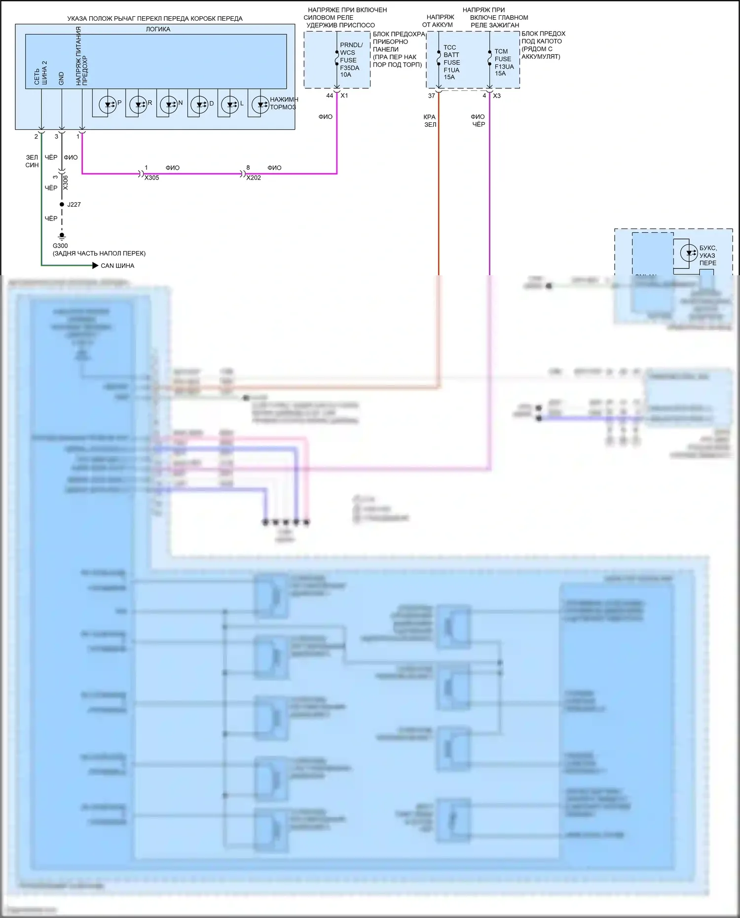 Canyon GMC II рестайлинг (2020-2022): Электросхема автоматической коробки передач, 6-ступенчатая (1 из 2) 