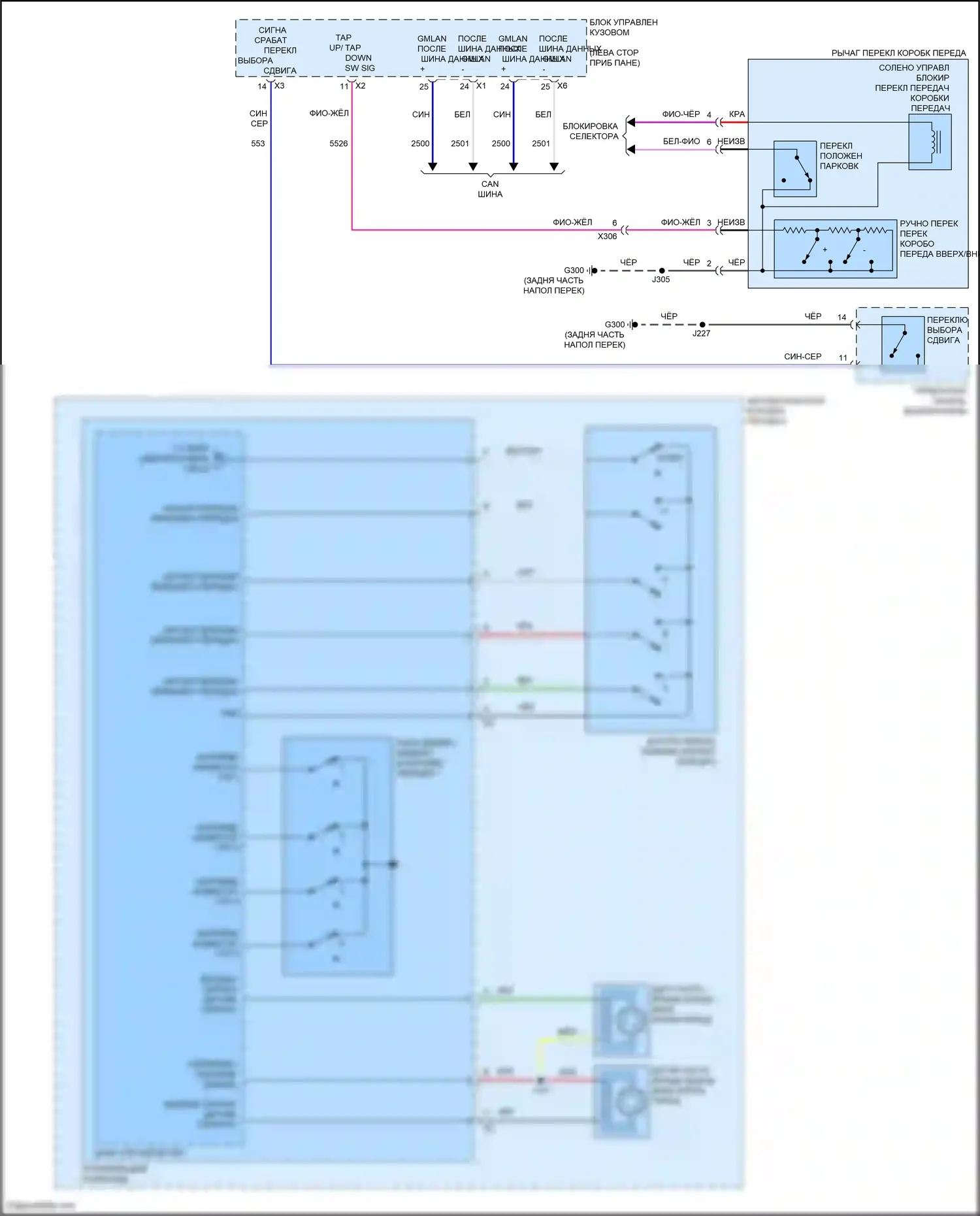 Canyon GMC II рестайлинг (2020-2022): Электросхема автоматической коробки передач, 6-ступенчатая (2 из 2) 