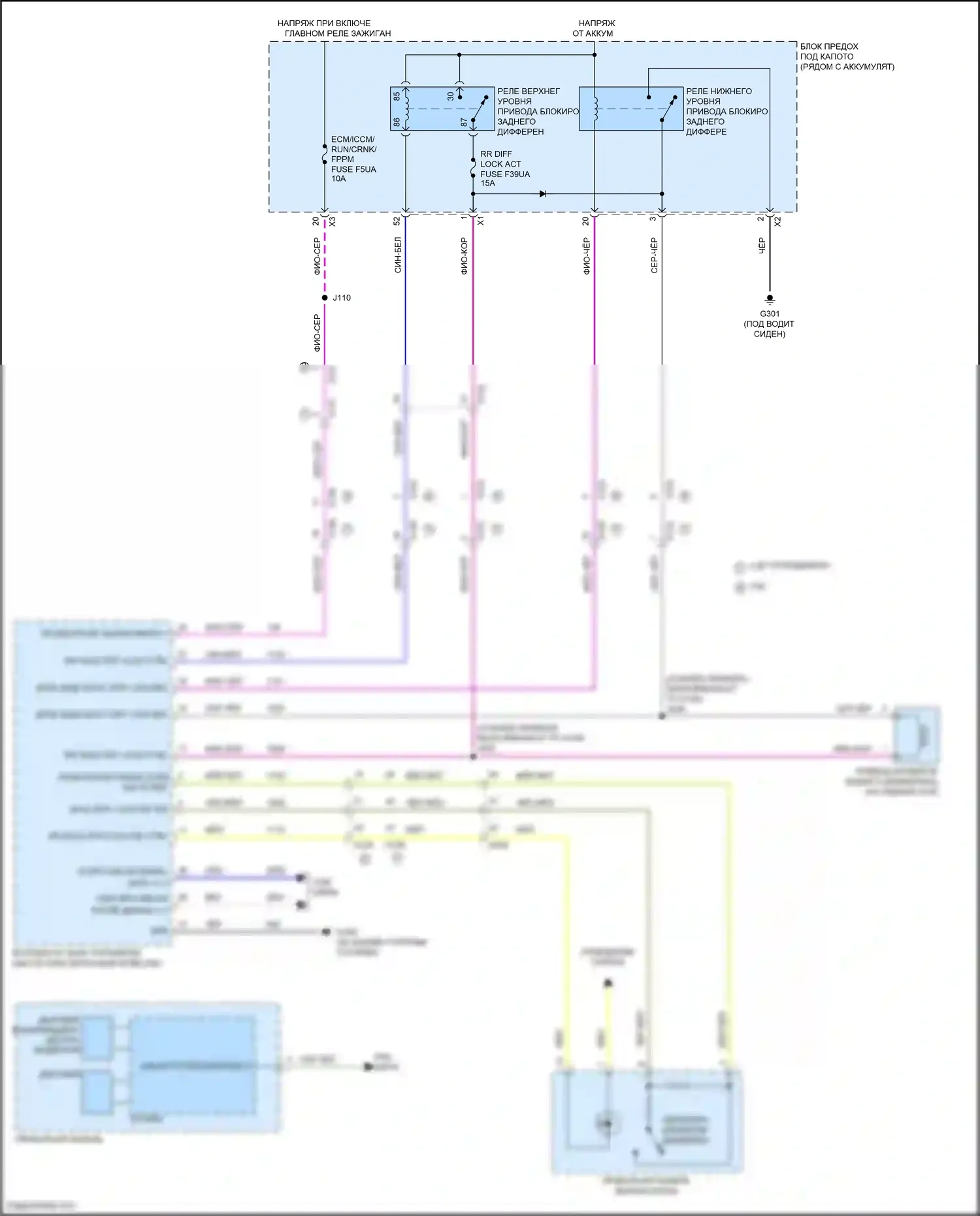 Canyon GMC II рестайлинг (2020-2022): Электросхема блокировки заднего дифференциала 