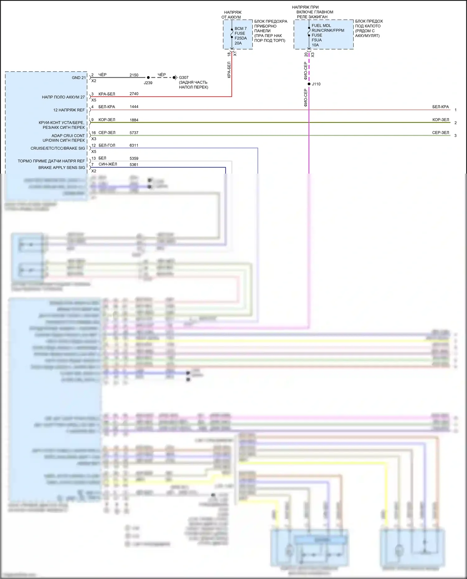Canyon GMC II рестайлинг (2020-2022): Электросхема круиз-контроля (1 из 2) 