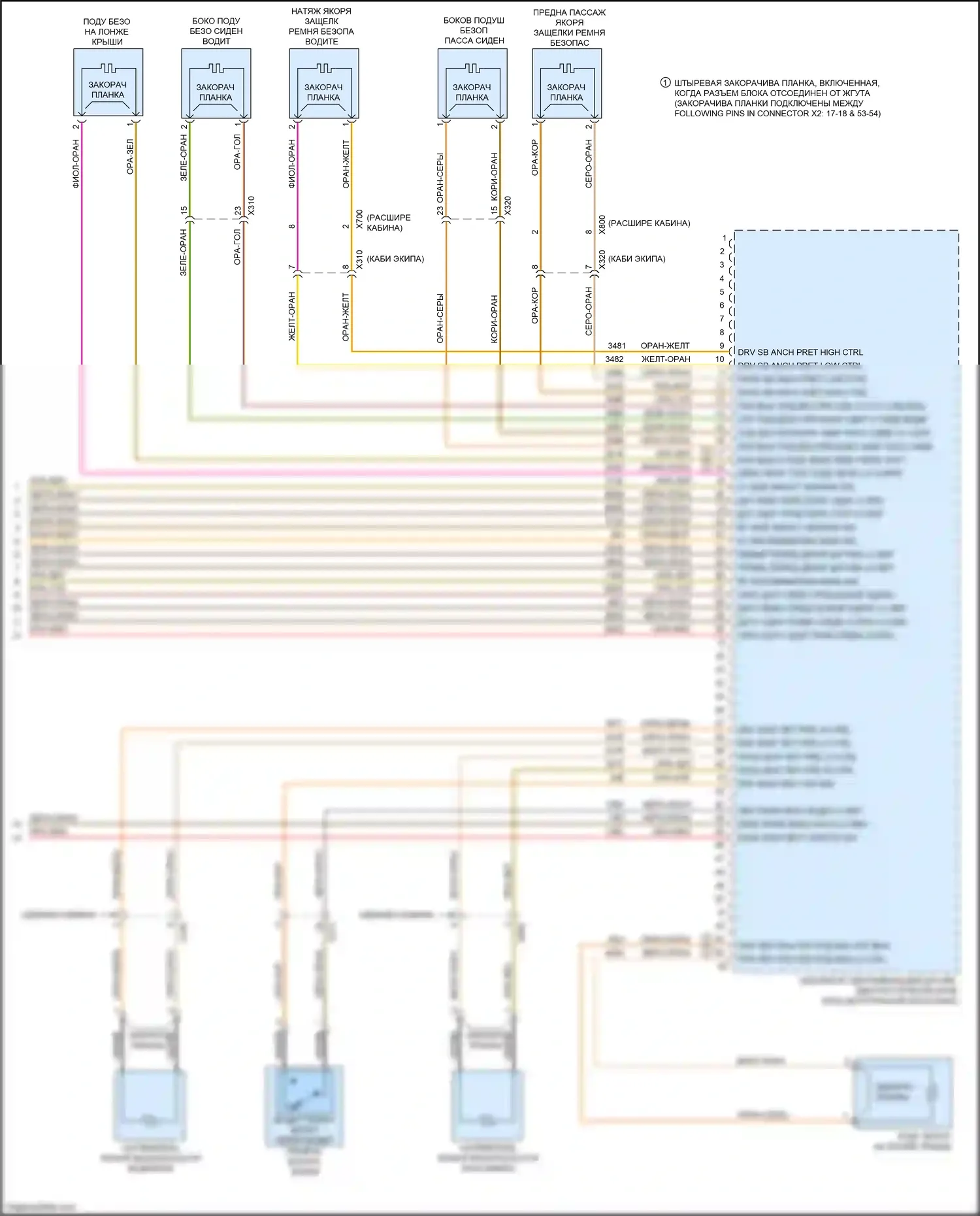 Canyon GMC II рестайлинг (2020-2022): Электросхема подушек безопасности (3 из 3) 