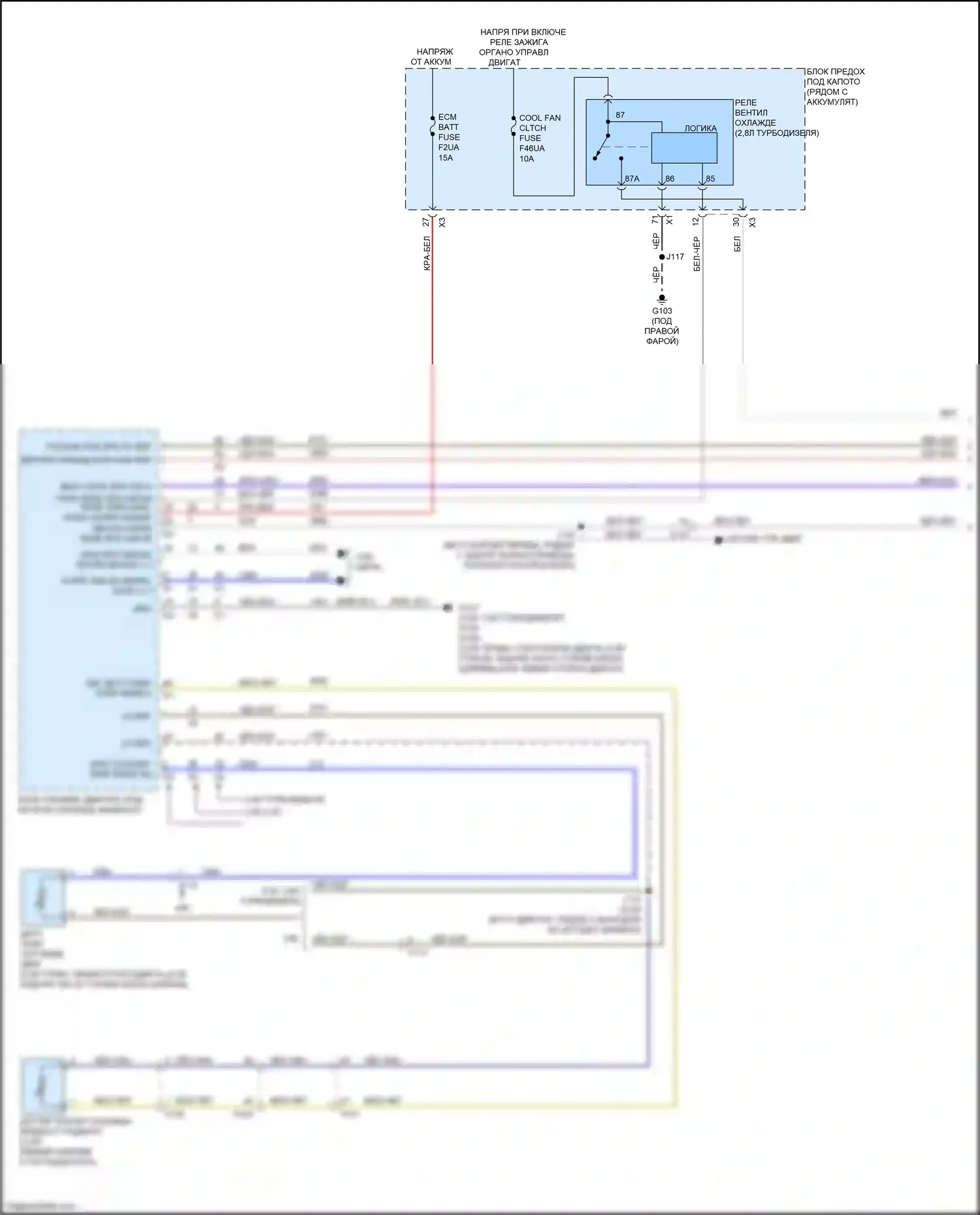 Canyon GMC II рестайлинг (2020-2022): Электросхема вентилятора охлаждения (1 из 2) 