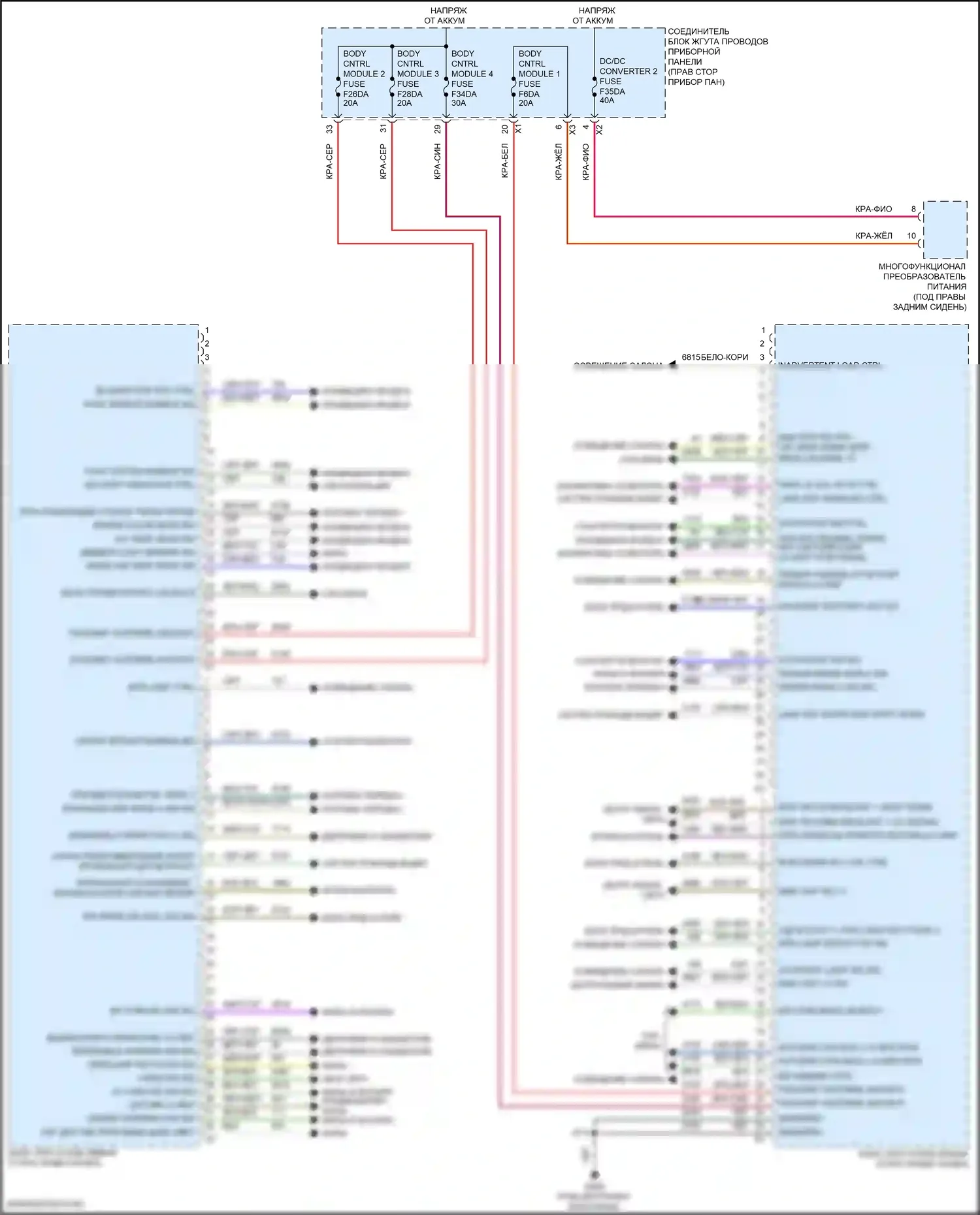 Canyon GMC III (2022-2024): Электросхема блоков управления кузовом (1 из 2) 