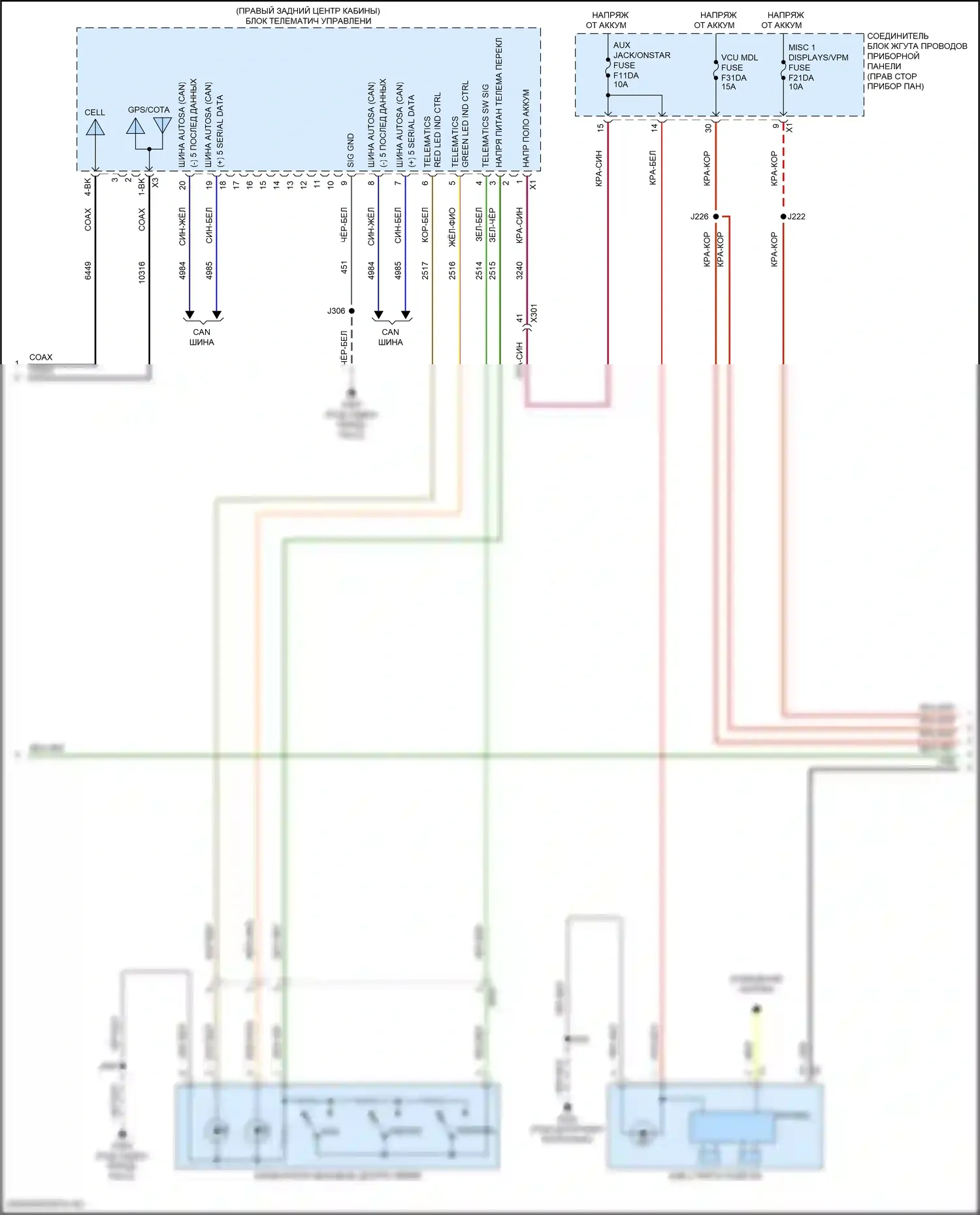Canyon GMC III (2022-2024): Электросхема магнитолы, без усилителя (2 из 4) 