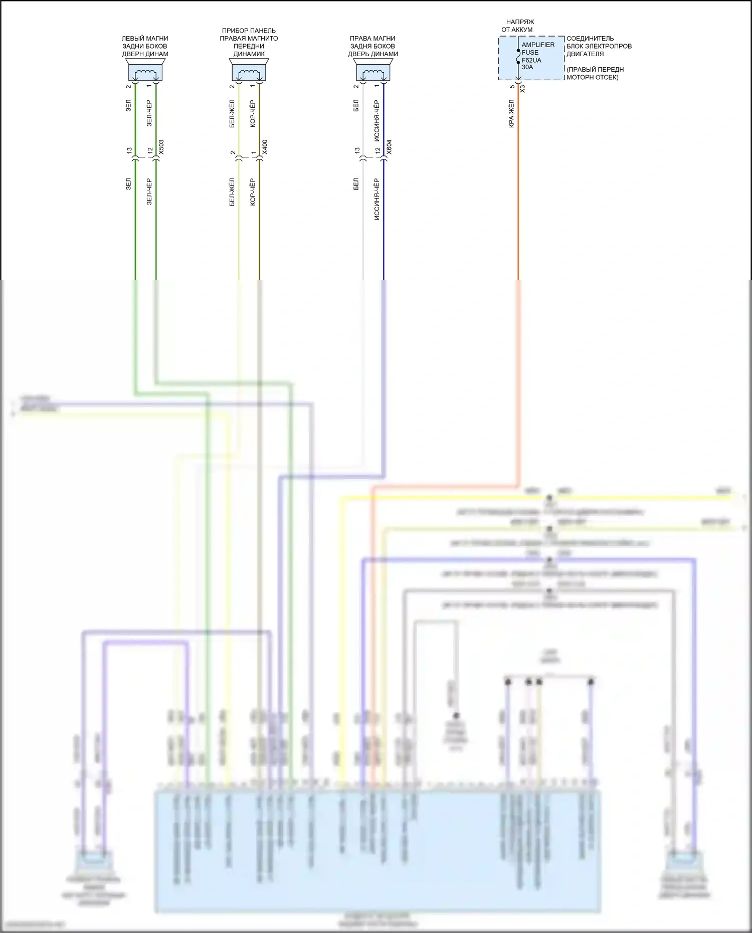 Canyon GMC III (2022-2024): Электросхема магнитолы, с усилителем (4 из 5) 