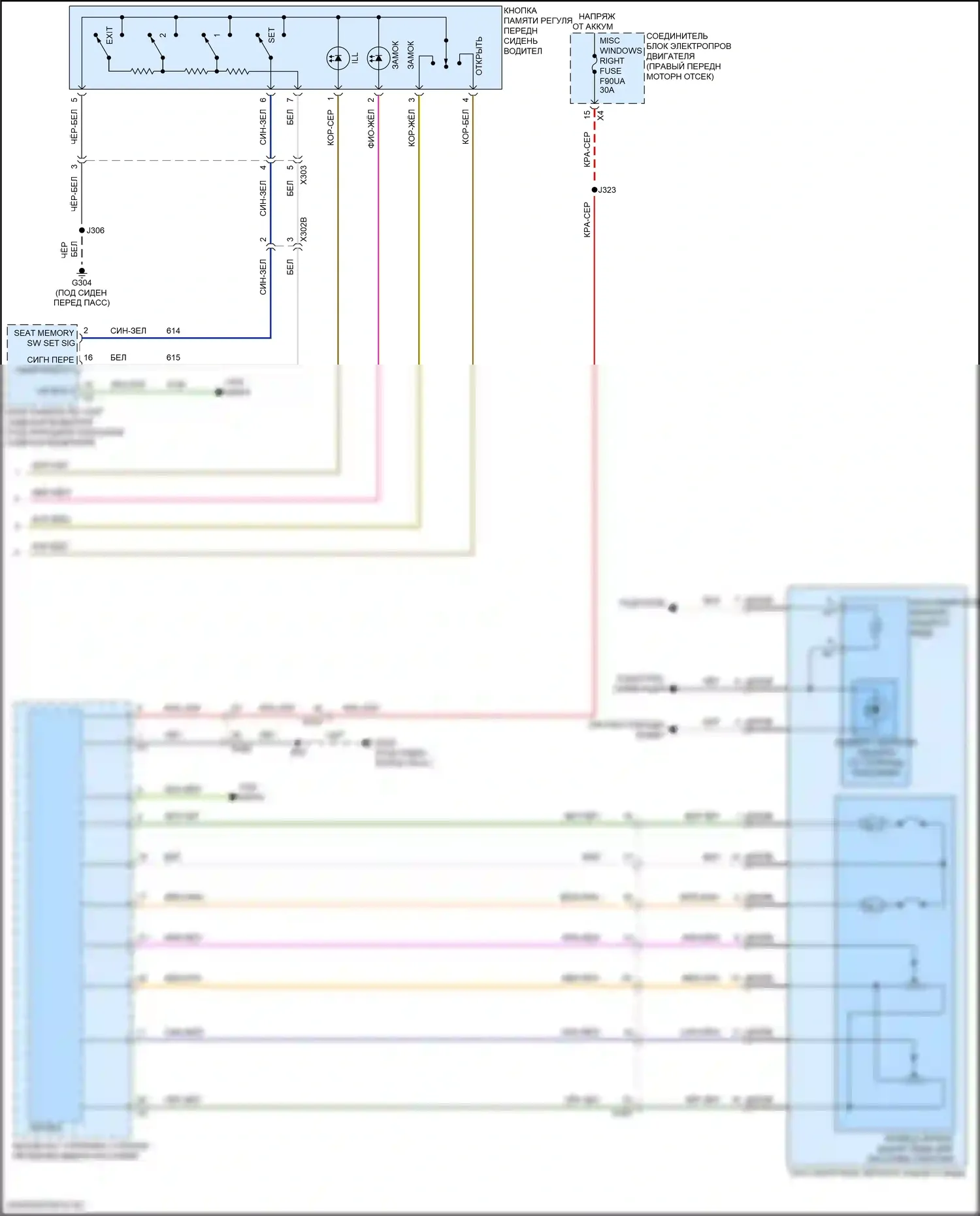 Canyon GMC III (2022-2024): Электросхема памяти зеркал (2 из 2) 