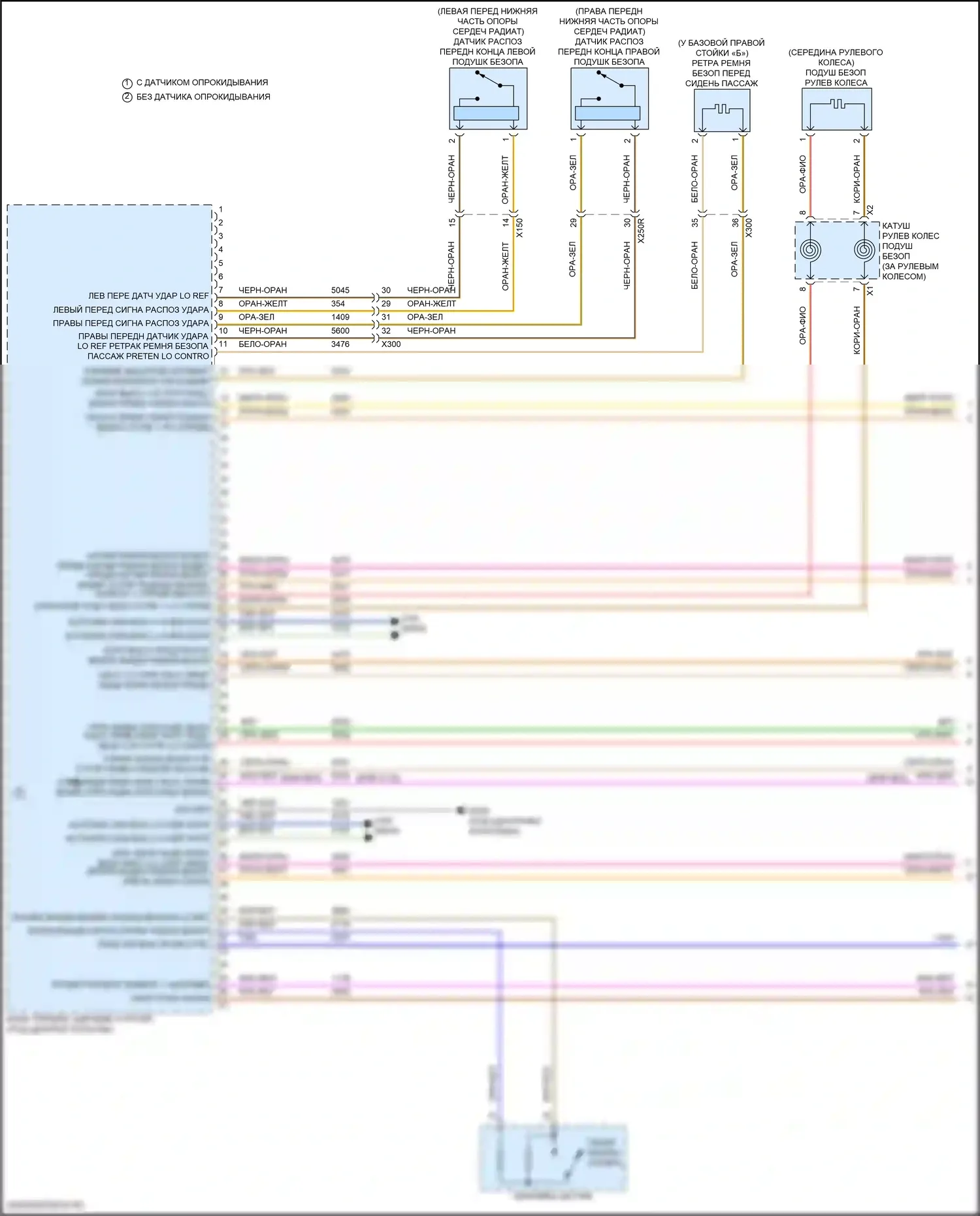 Canyon GMC III (2022-2024): Электросхема подушек безопасности (1 из 3) 