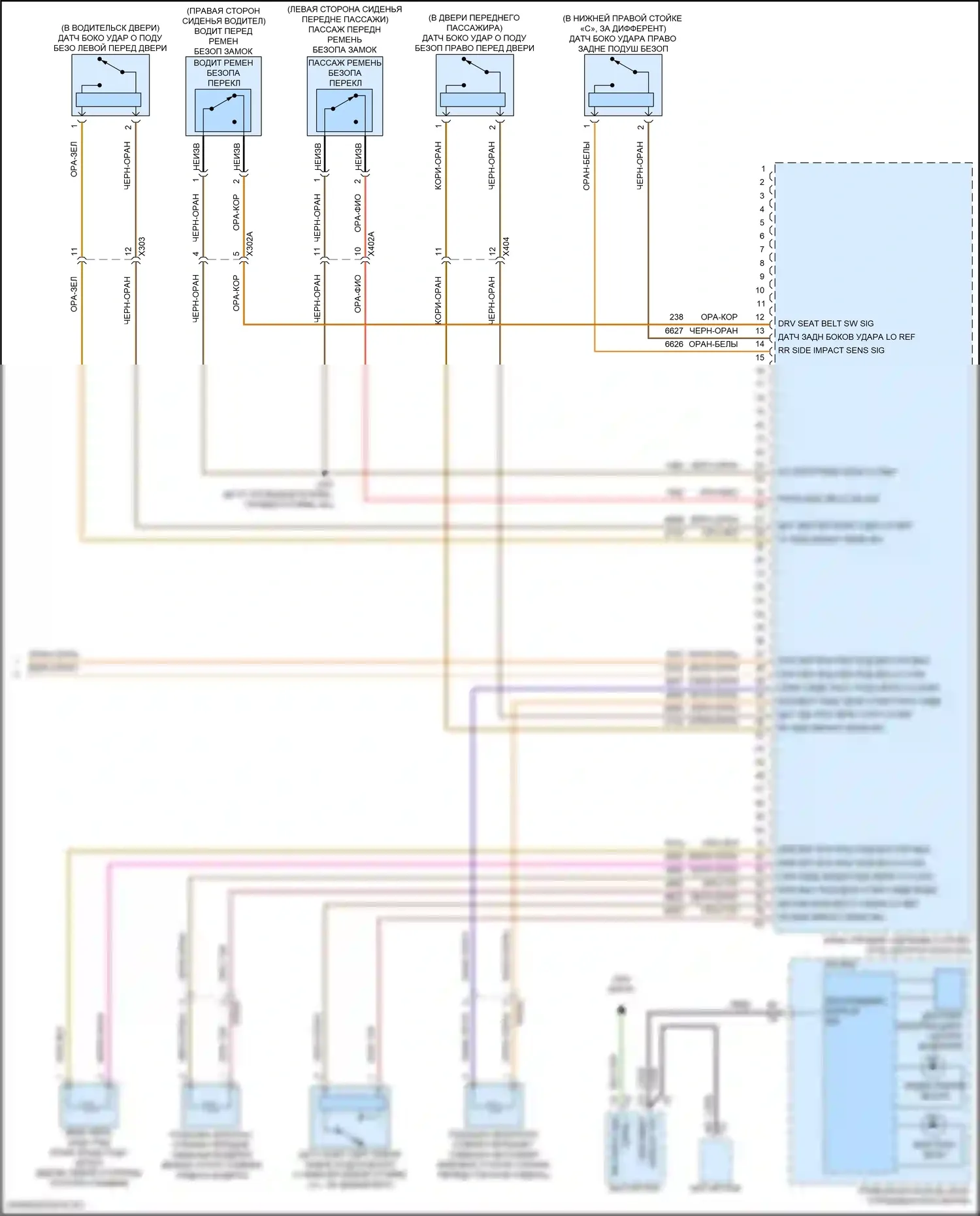 Canyon GMC III (2022-2024): Электросхема подушек безопасности (3 из 3) 