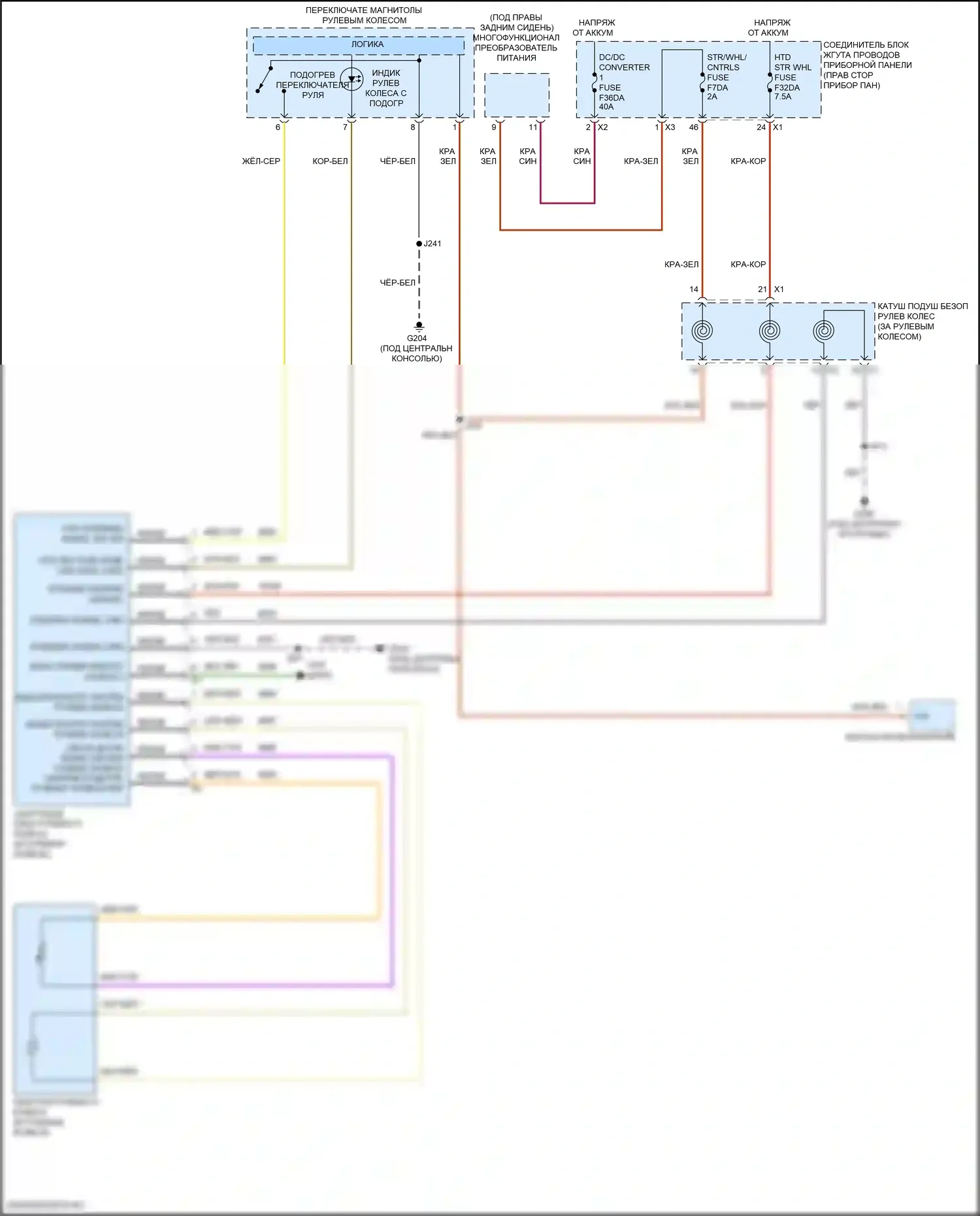 Canyon GMC III (2022-2024): Электросхема рулевого колеса с подогревом 