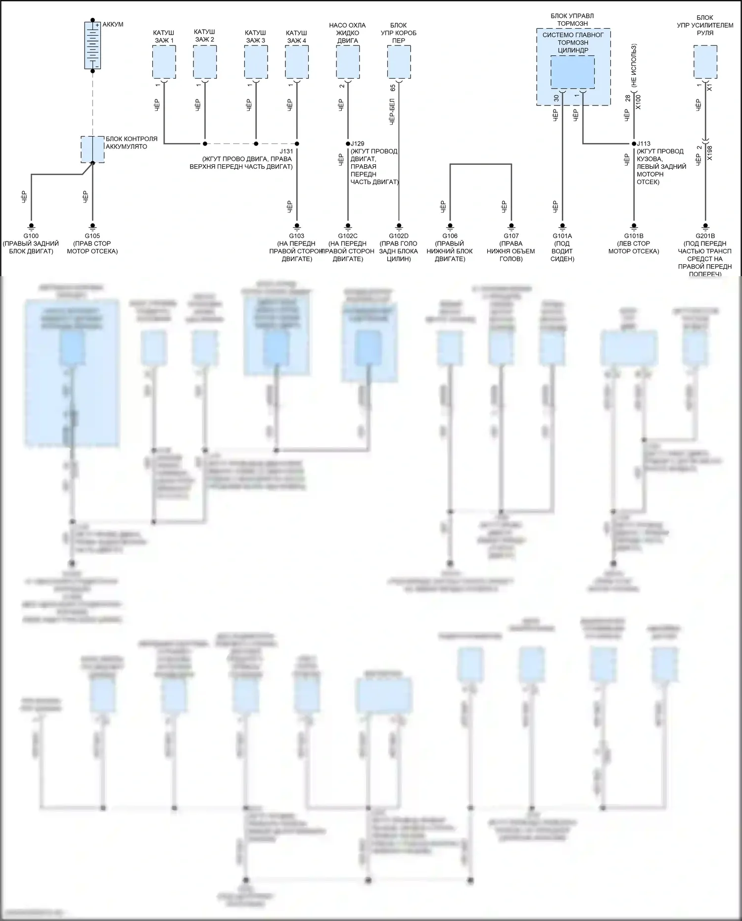 Canyon GMC III (2022-2024): Электросхема разводки массы (1 из 6) 