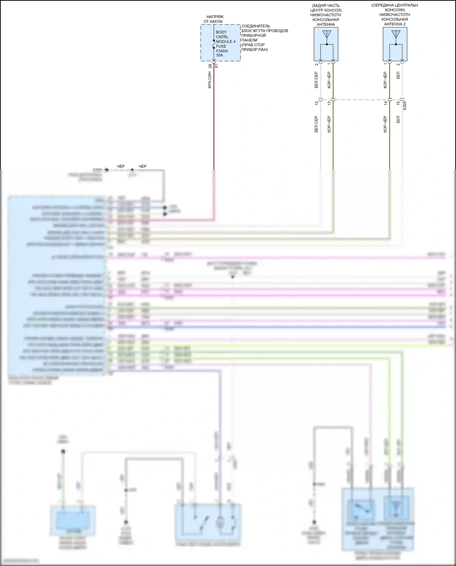 Canyon GMC III (2022-2024): Электросхема центрального замка, с пассивным бесключевым доступом (1 из 4) 