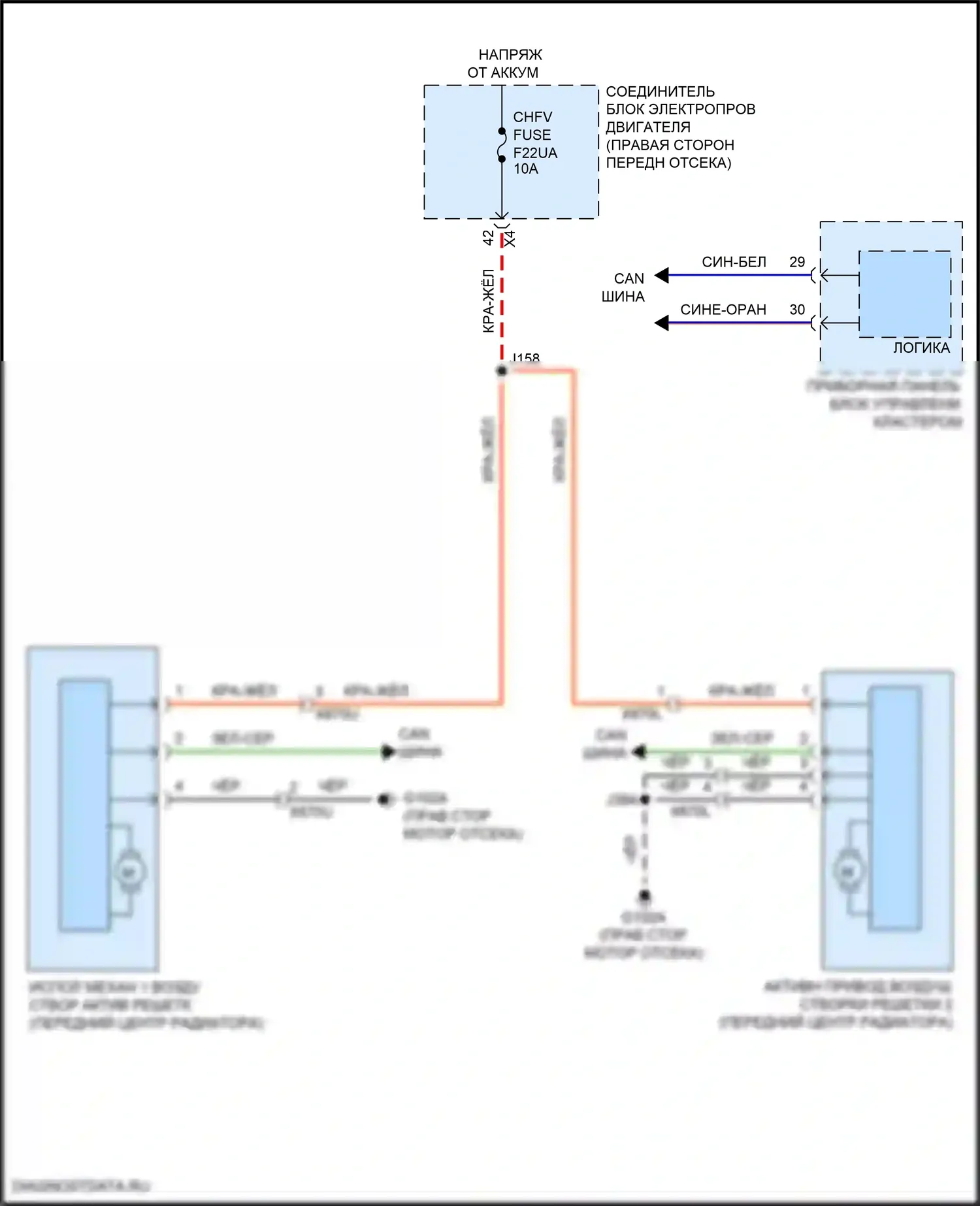 Hummer EV GMC I (2021-2024): Электросхема активных управление кузовом и подвеской 