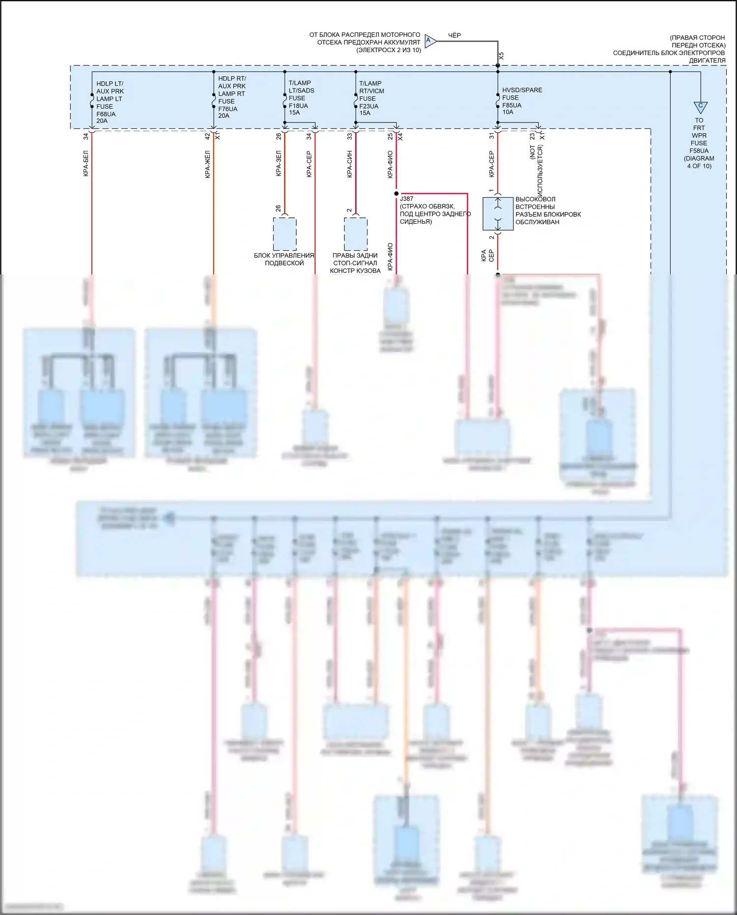 Hummer EV GMC I (2021-2024): Электросхема блока предохранителей реле (3 из 10) 