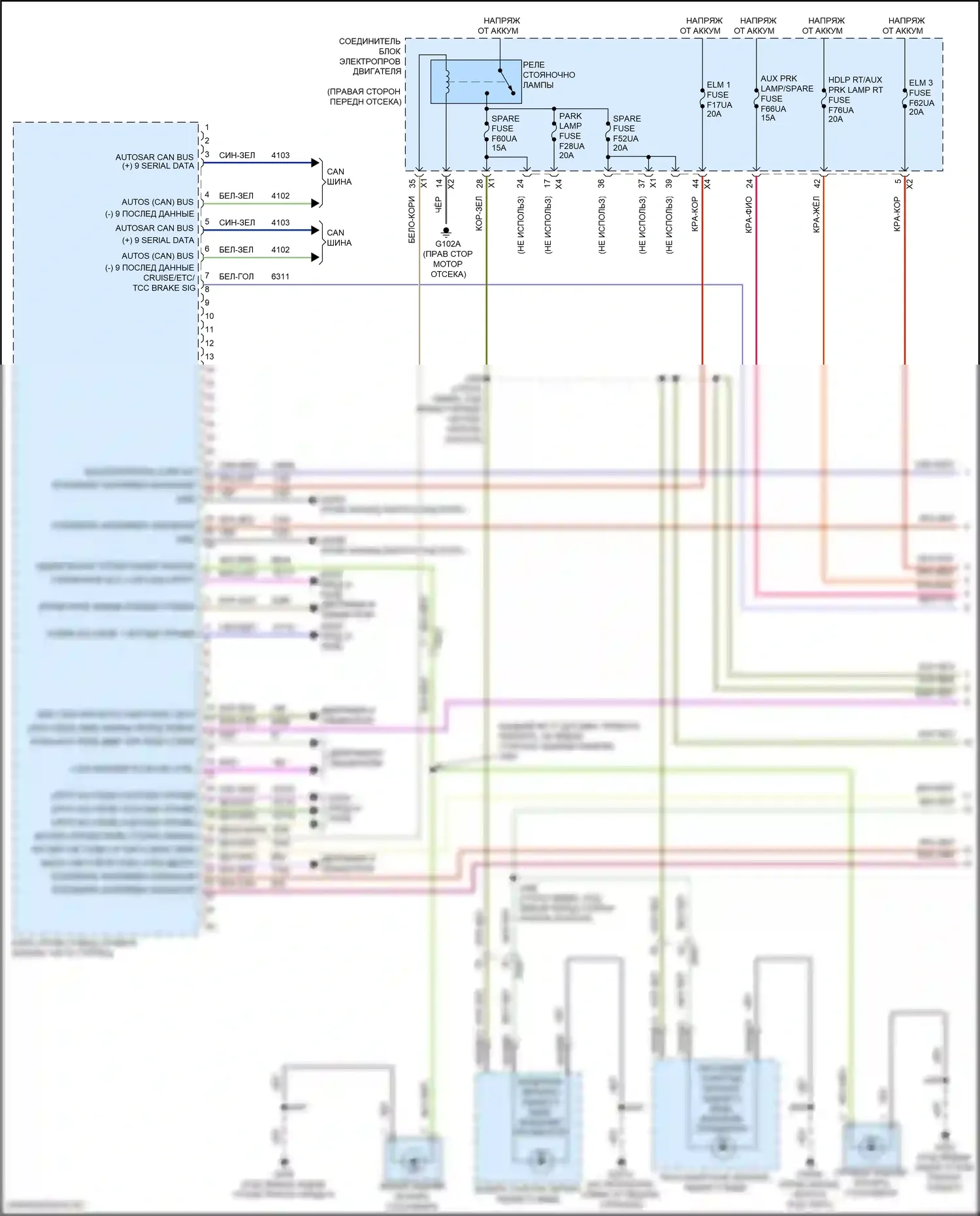 Hummer EV GMC I (2021-2024): Электросхема фар и фонарей (1 из 5) 