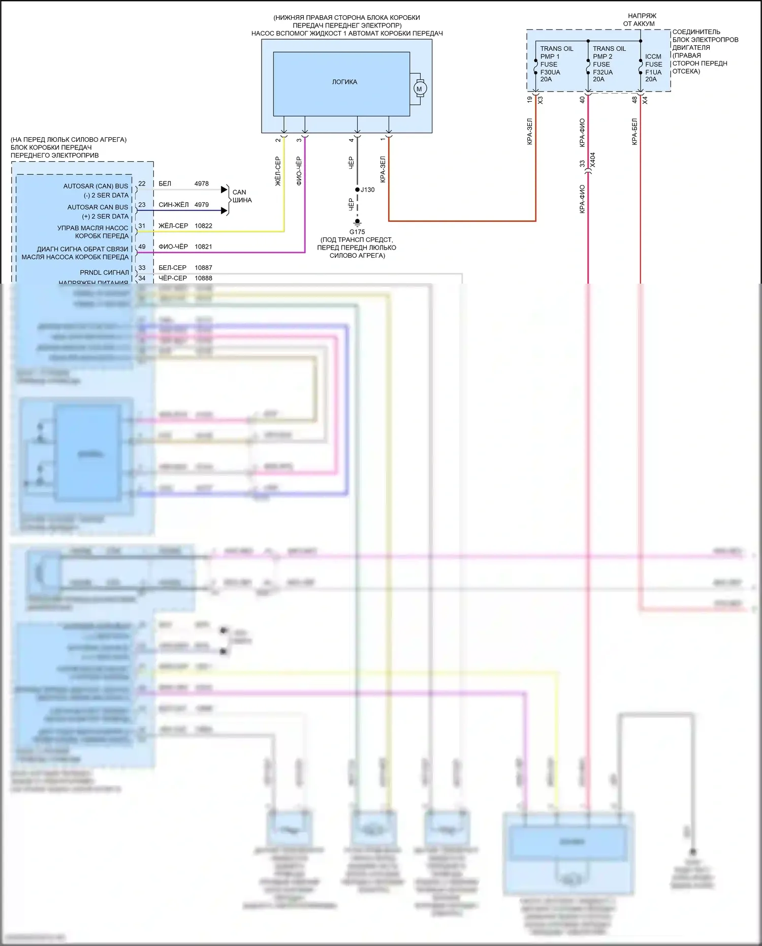 Hummer EV GMC I (2021-2024): Электросхема коробки передач (1 из 2) 