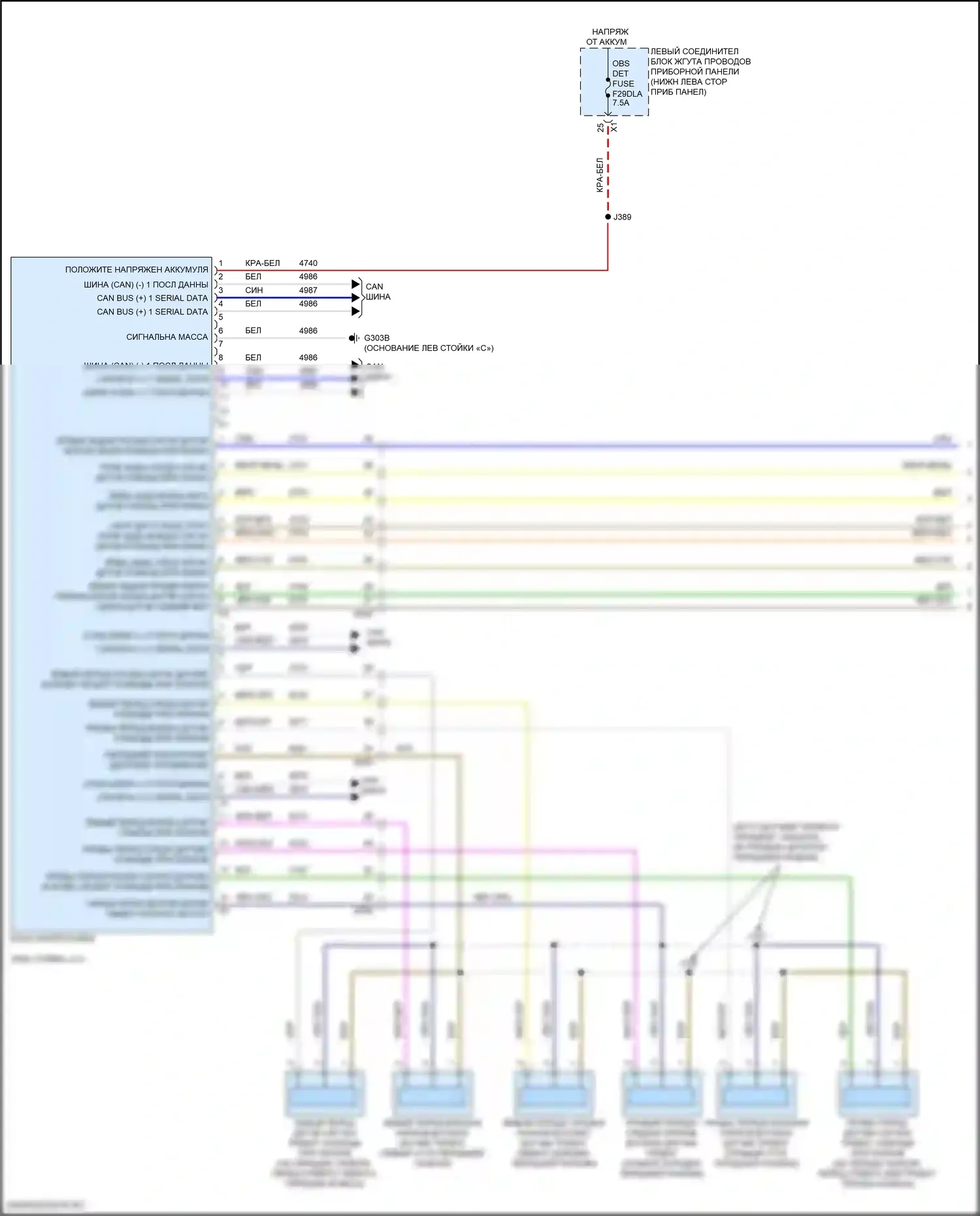Hummer EV GMC I (2021-2024): Электросхема парктроника (1 из 2) 