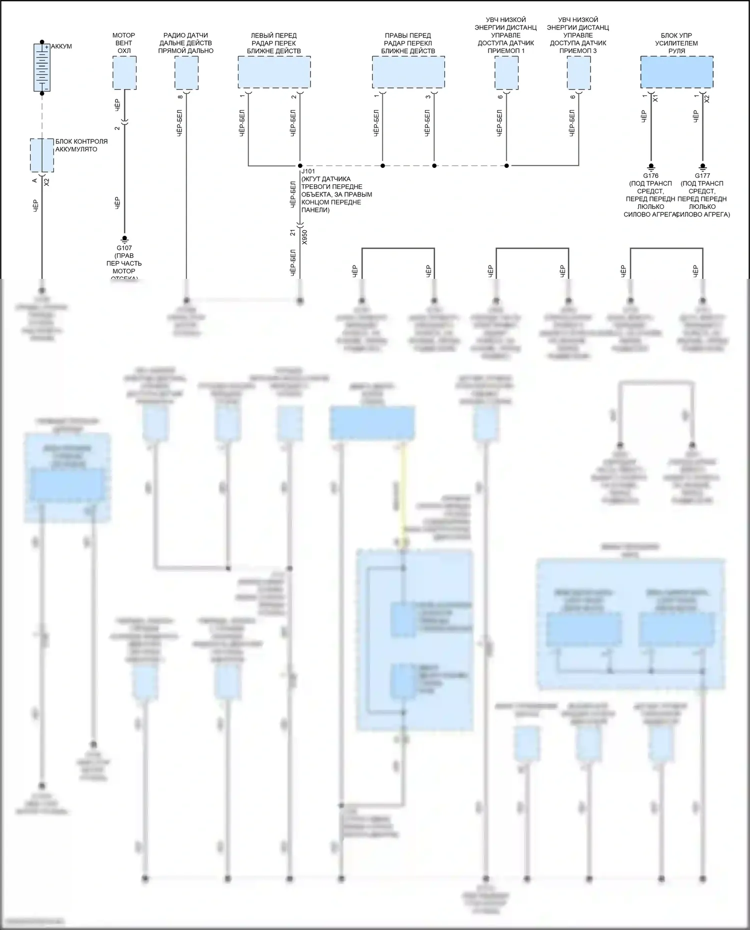 Hummer EV GMC I (2021-2024): Электросхема разводки массы (1 из 8) 
