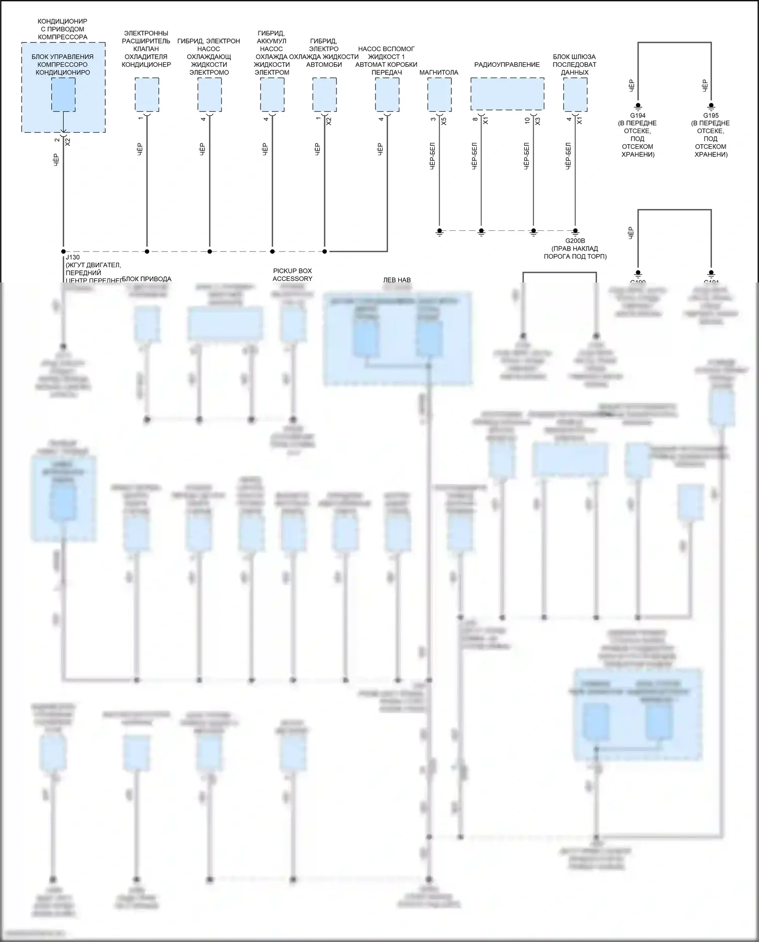 Hummer EV GMC I (2021-2024): Электросхема разводки массы (3 из 8) 