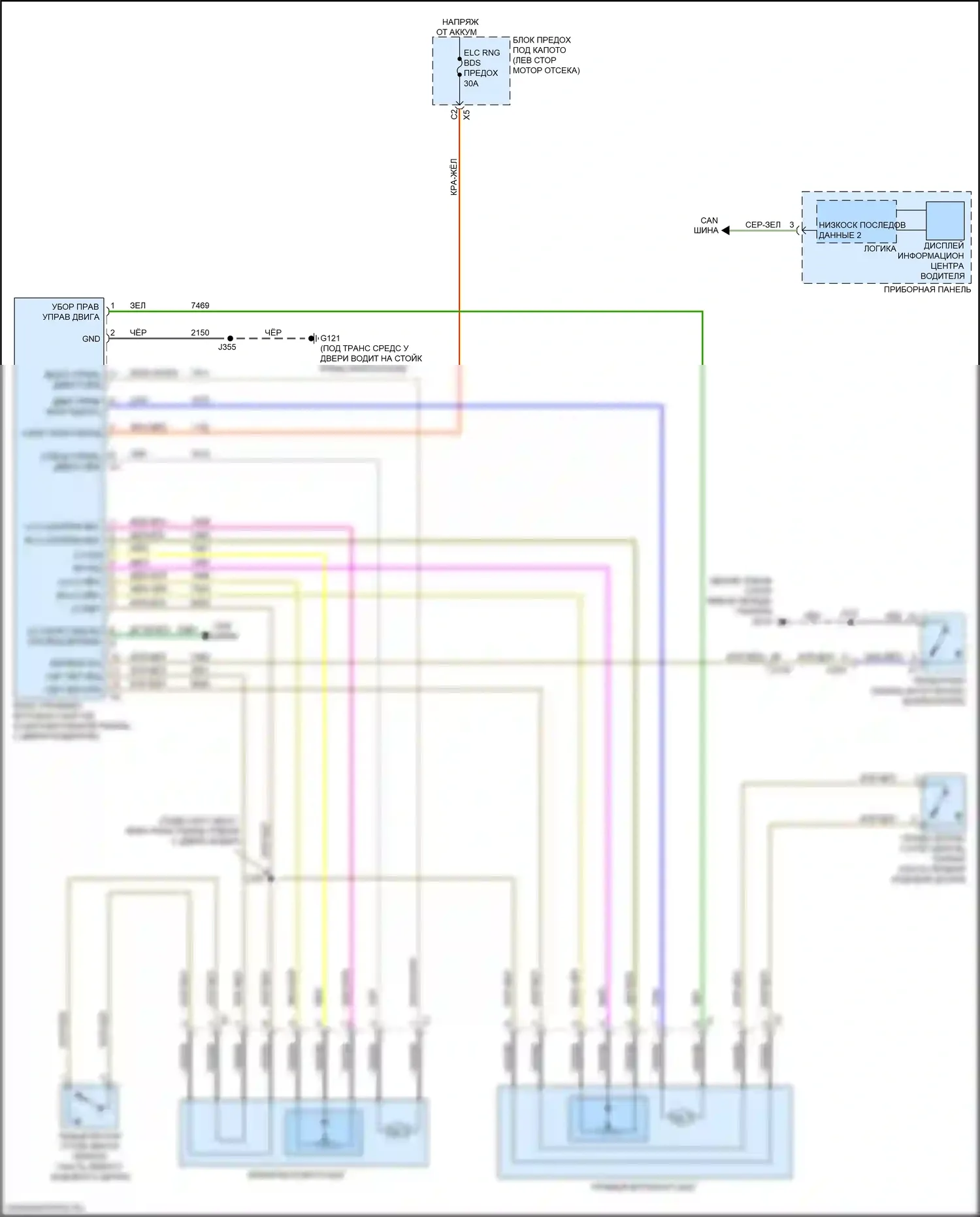 Sierra GMC III рестайлинг (2015-2018): Электросхема выдвижных ходовых щитов 