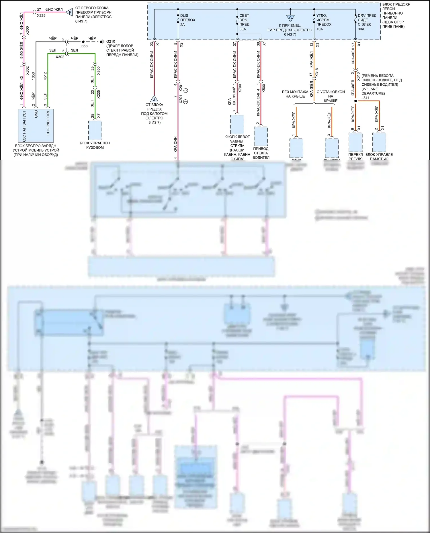 Sierra GMC III рестайлинг (2015-2018): Электросхема блока предохранителей реле (2 из 7) 