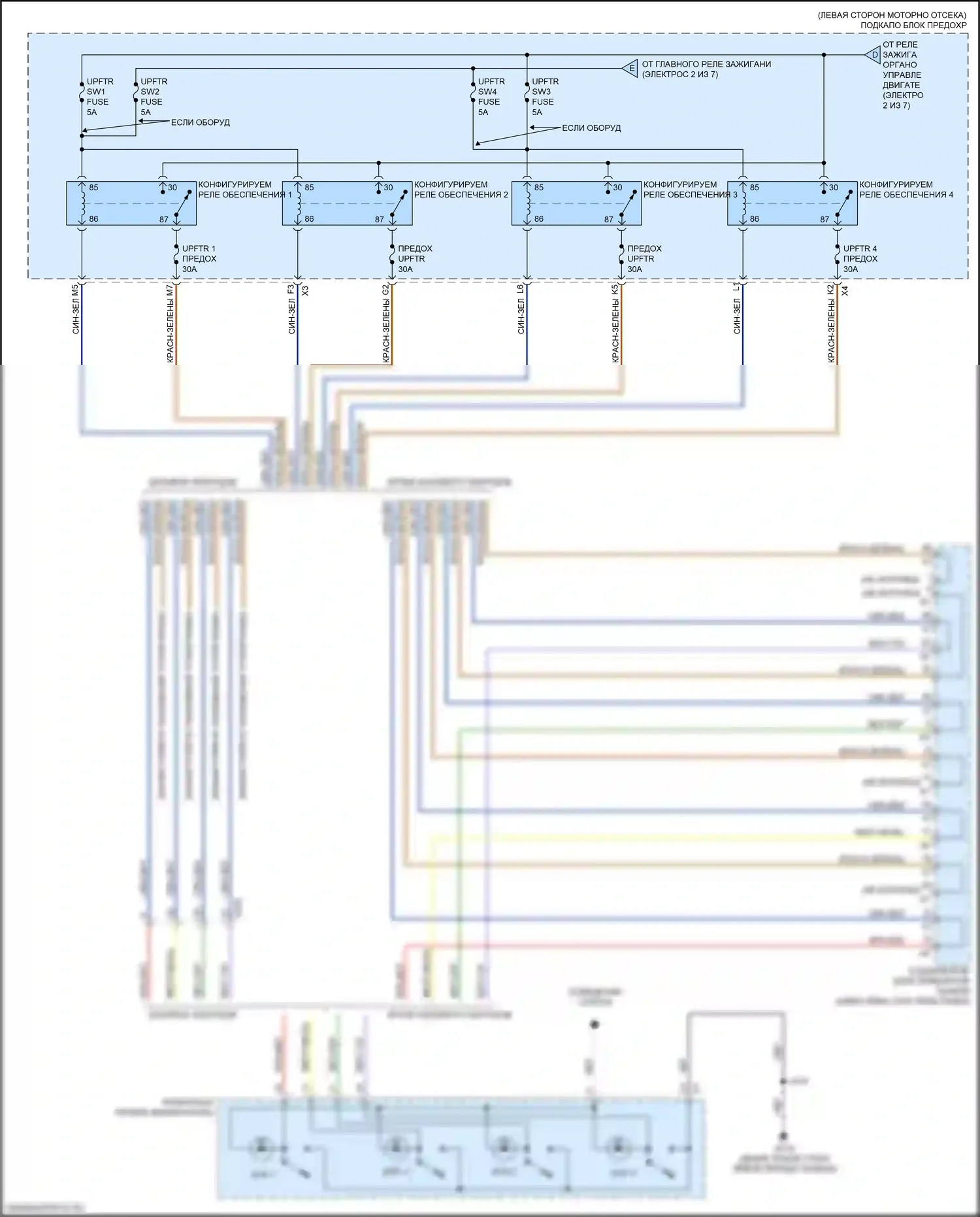 Sierra GMC III рестайлинг (2015-2018): Электросхема блока предохранителей реле (7 из 7) 