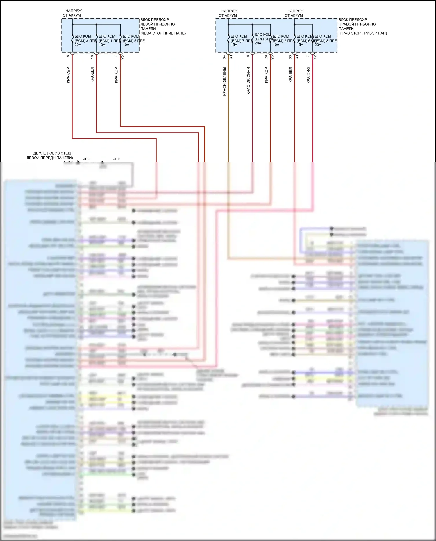 Sierra GMC III рестайлинг (2015-2018): Электросхема блоков управления кузовом (1 из 2) 