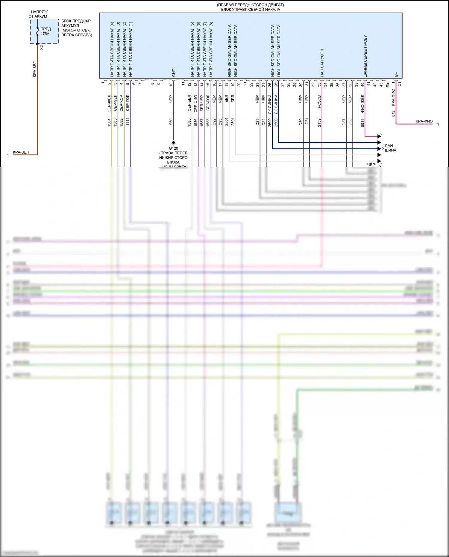 Sierra GMC III рестайлинг (2015-2018): Электросхема двигателя 6.6l vin y (3 из 9) 