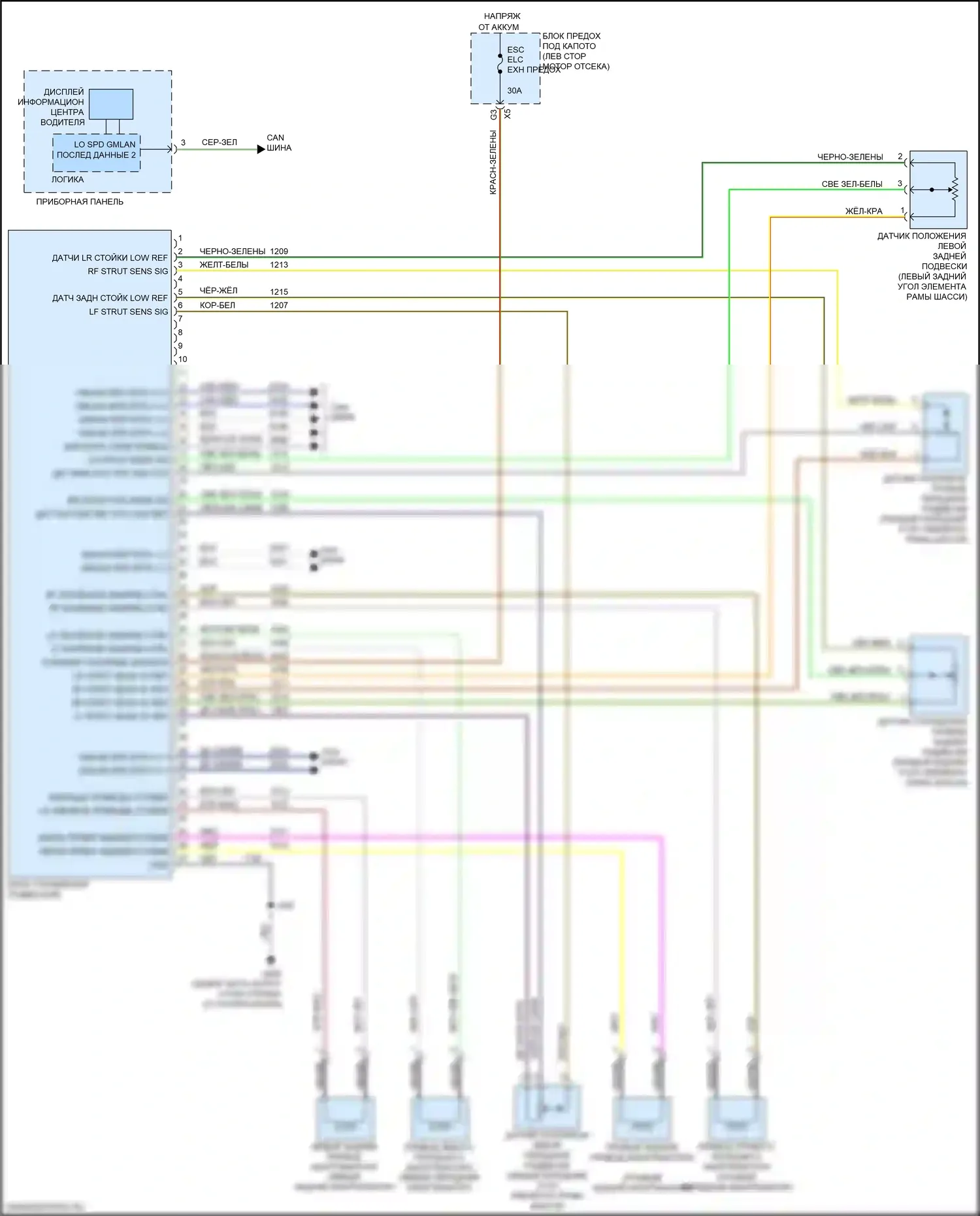 Sierra GMC III рестайлинг (2015-2018): Электросхема электронной подвески 