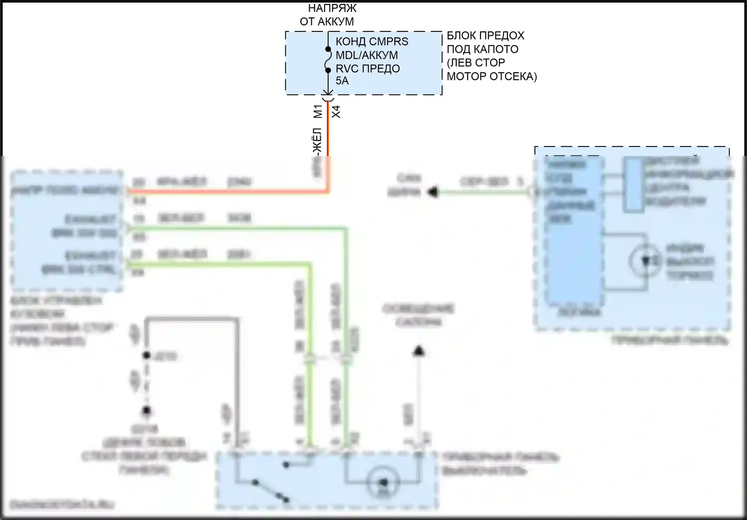 Sierra GMC III рестайлинг (2015-2018): Электросхема электронного глушителя 