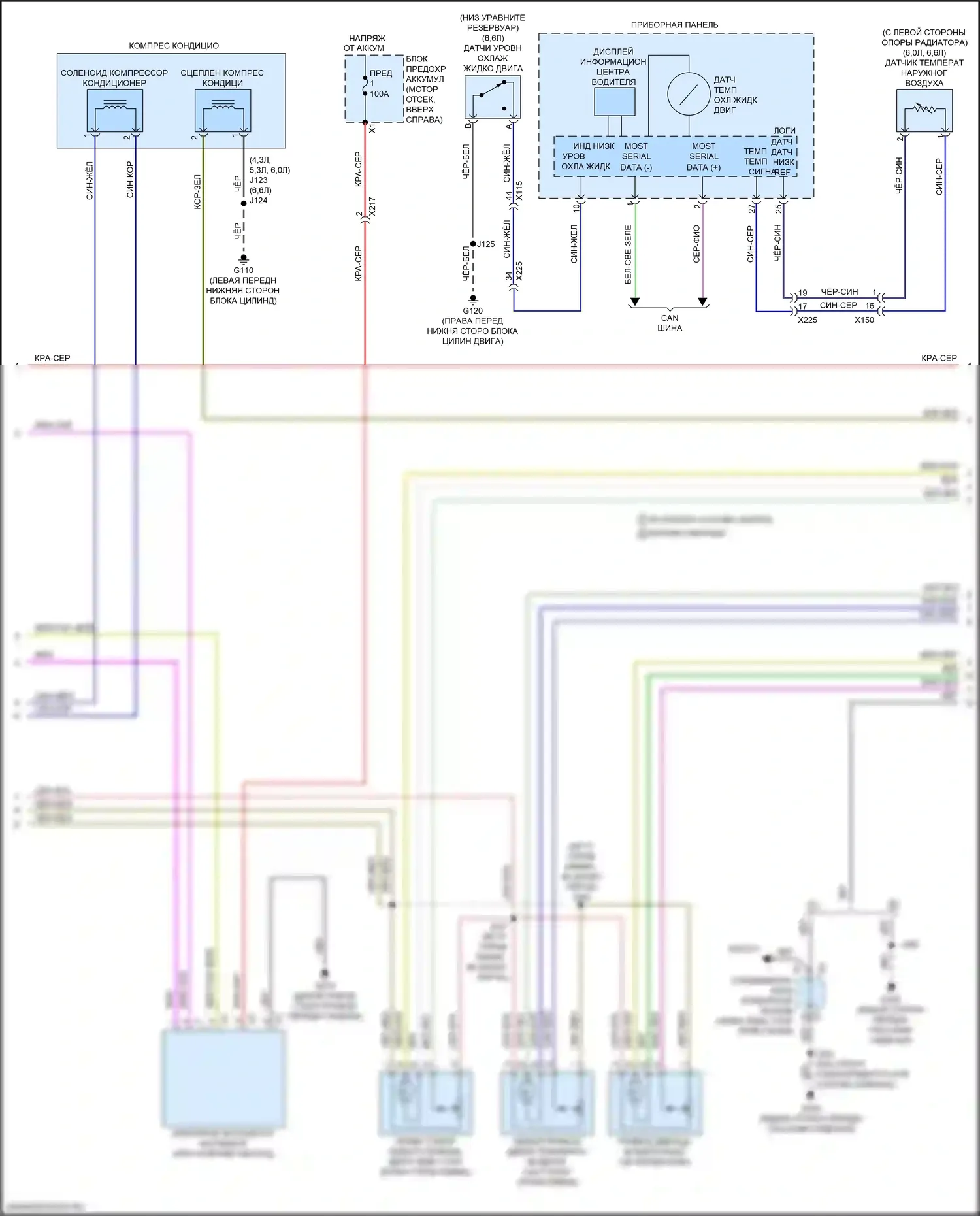 Sierra GMC III рестайлинг (2015-2018): Электросхема ручного кондиционера (2 из 4) 