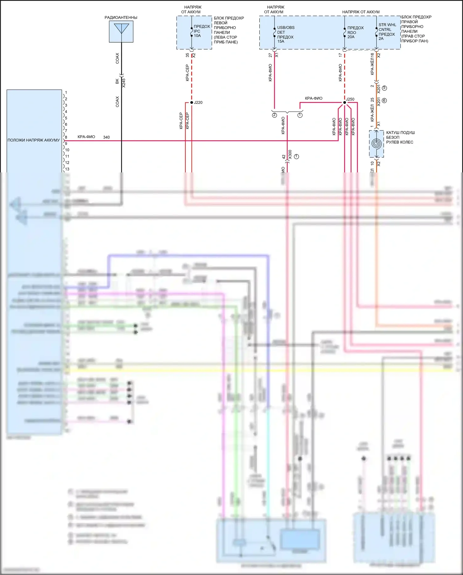 Sierra GMC III рестайлинг (2015-2018): Электросхема магнитолы, верхний уровень с усилителем (1 из 4) 
