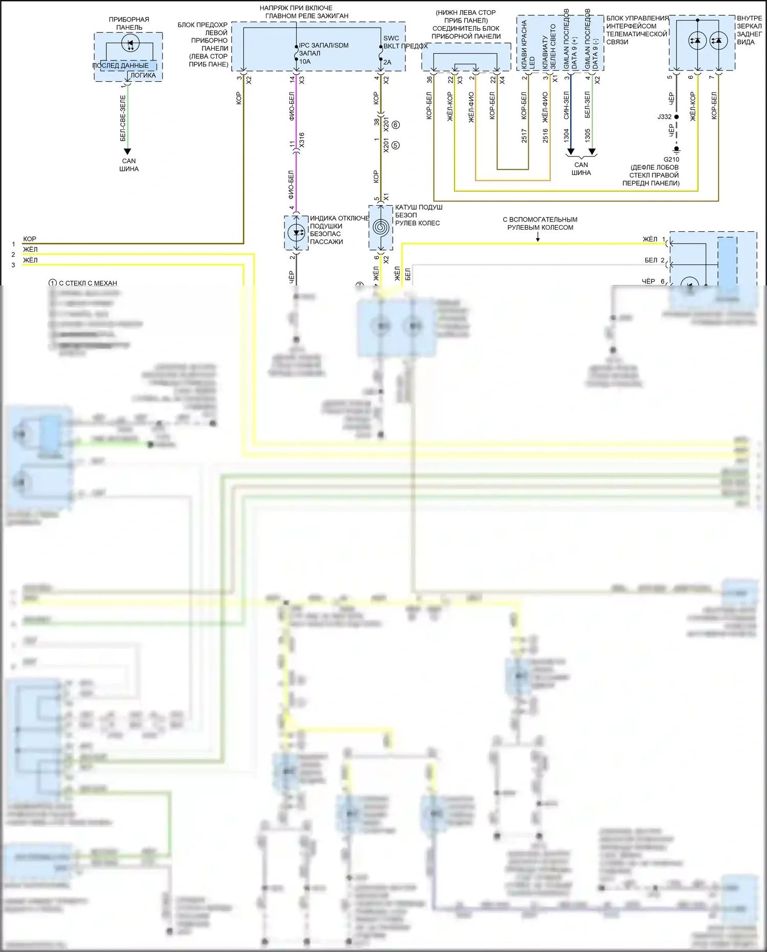 Sierra GMC III рестайлинг (2015-2018): Электросхема подсветки приборной панели (2 из 3) 