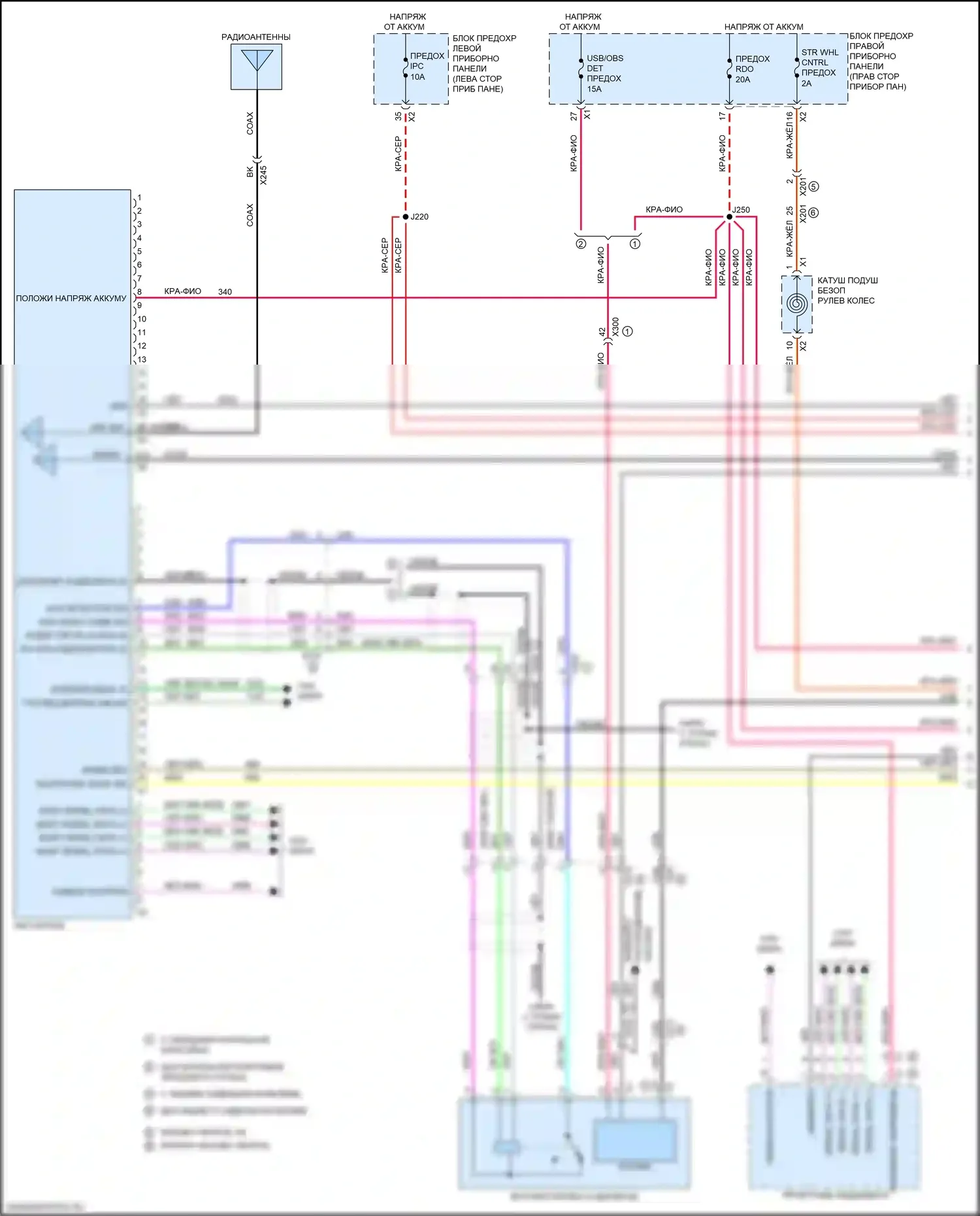Sierra GMC III рестайлинг (2015-2018): Электросхема навигации, с усилителем (1 из 4) 