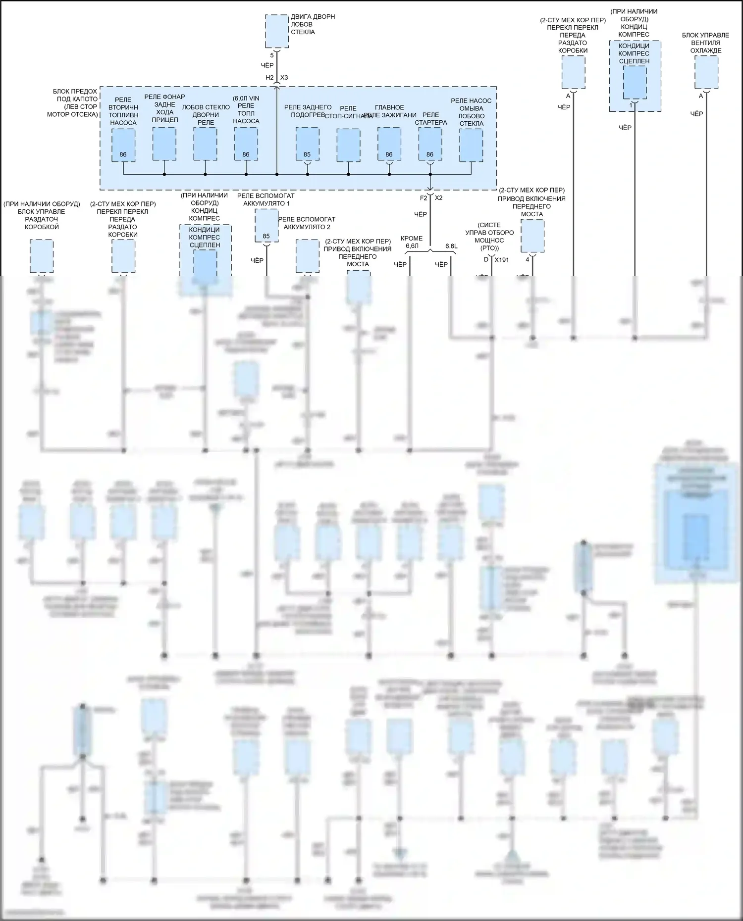 Sierra GMC III рестайлинг (2015-2018): Электросхема разводки массы (3 из 6) 